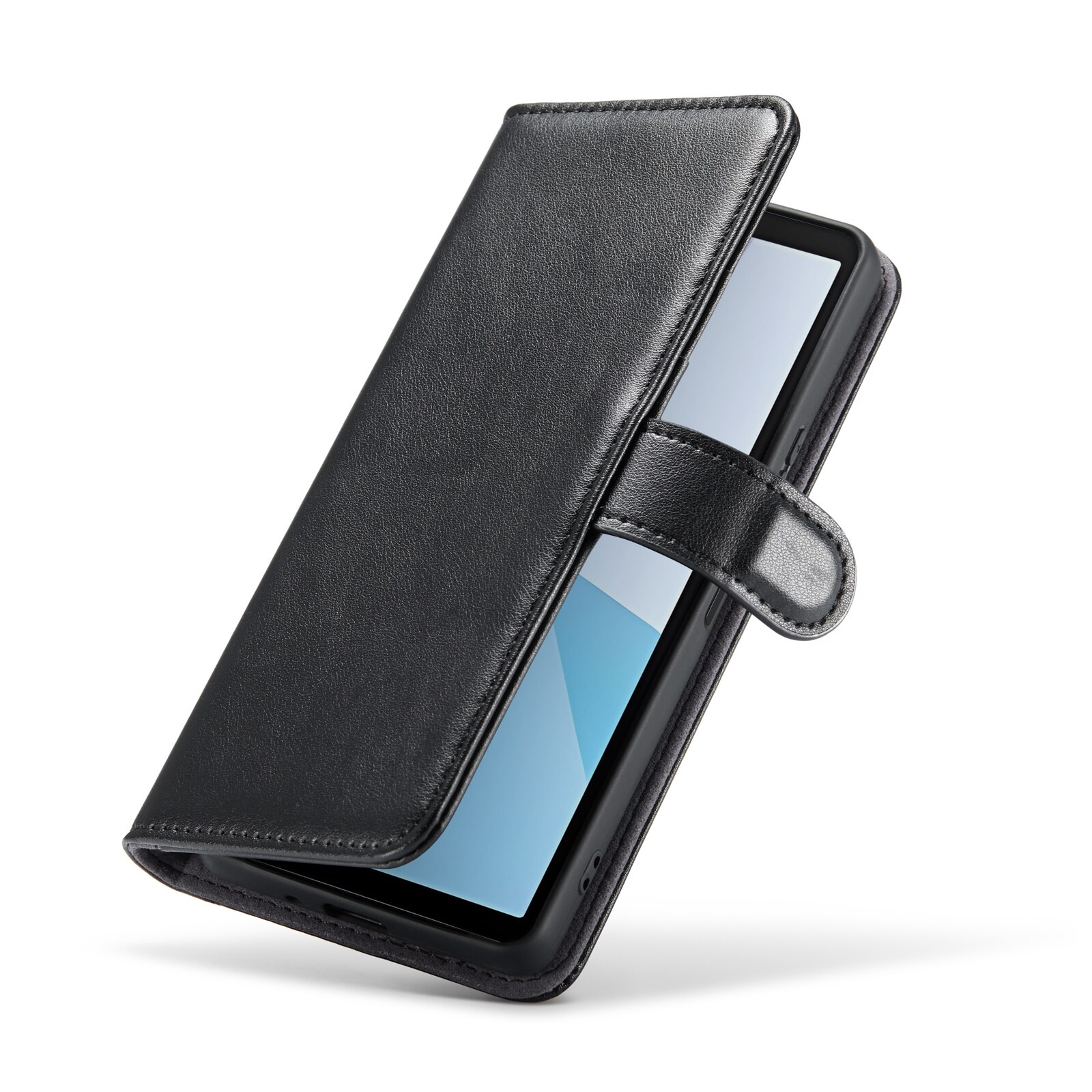 Sony Xperia 5 VI Genuine Leather Wallet Case Black