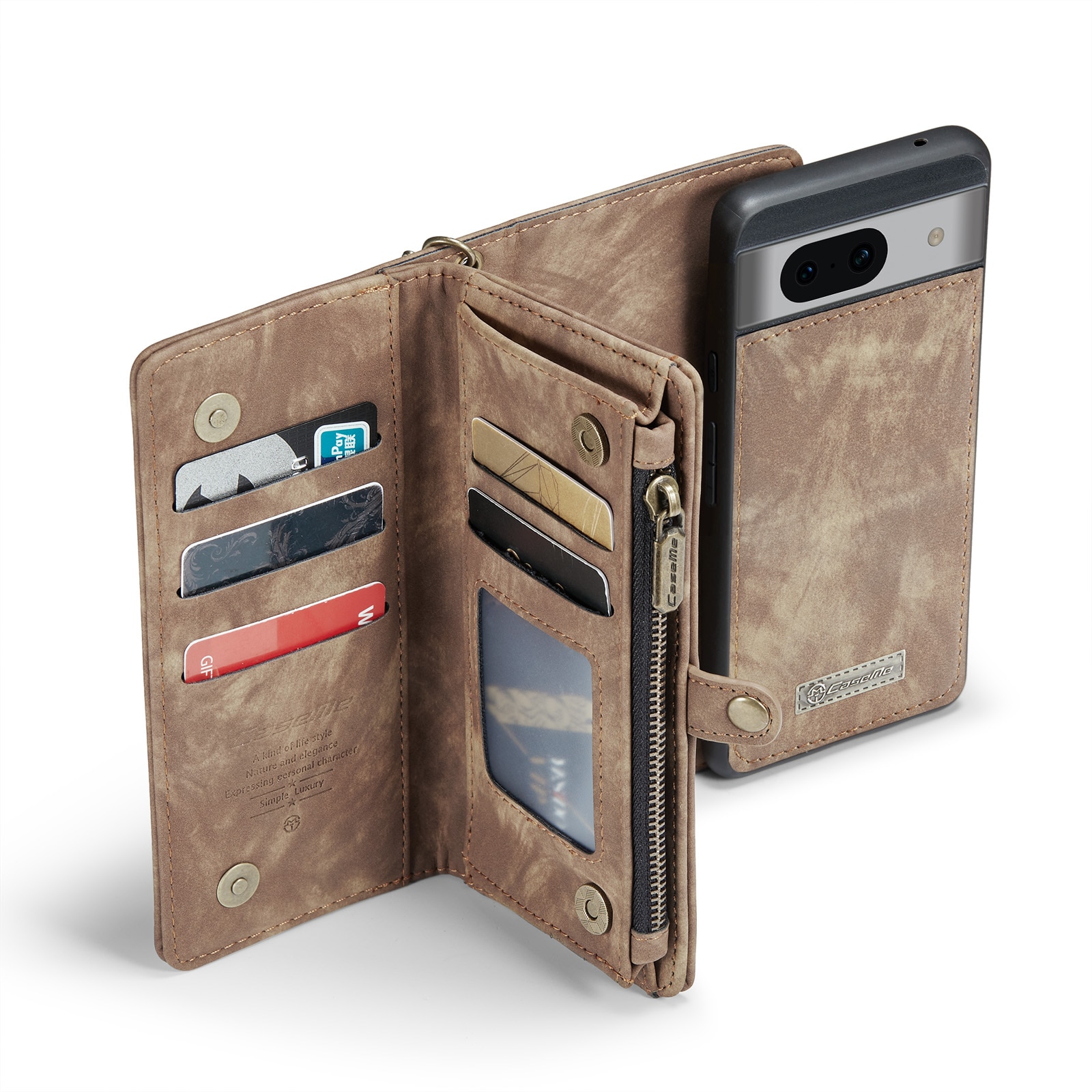 Google Pixel 8a Multi-slot Wallet Case Brown