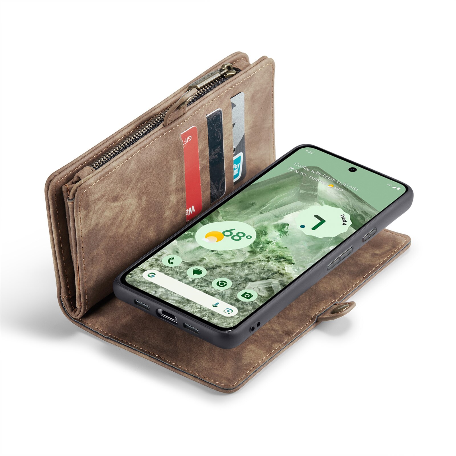 Google Pixel 8a Multi-slot Wallet Case Brown