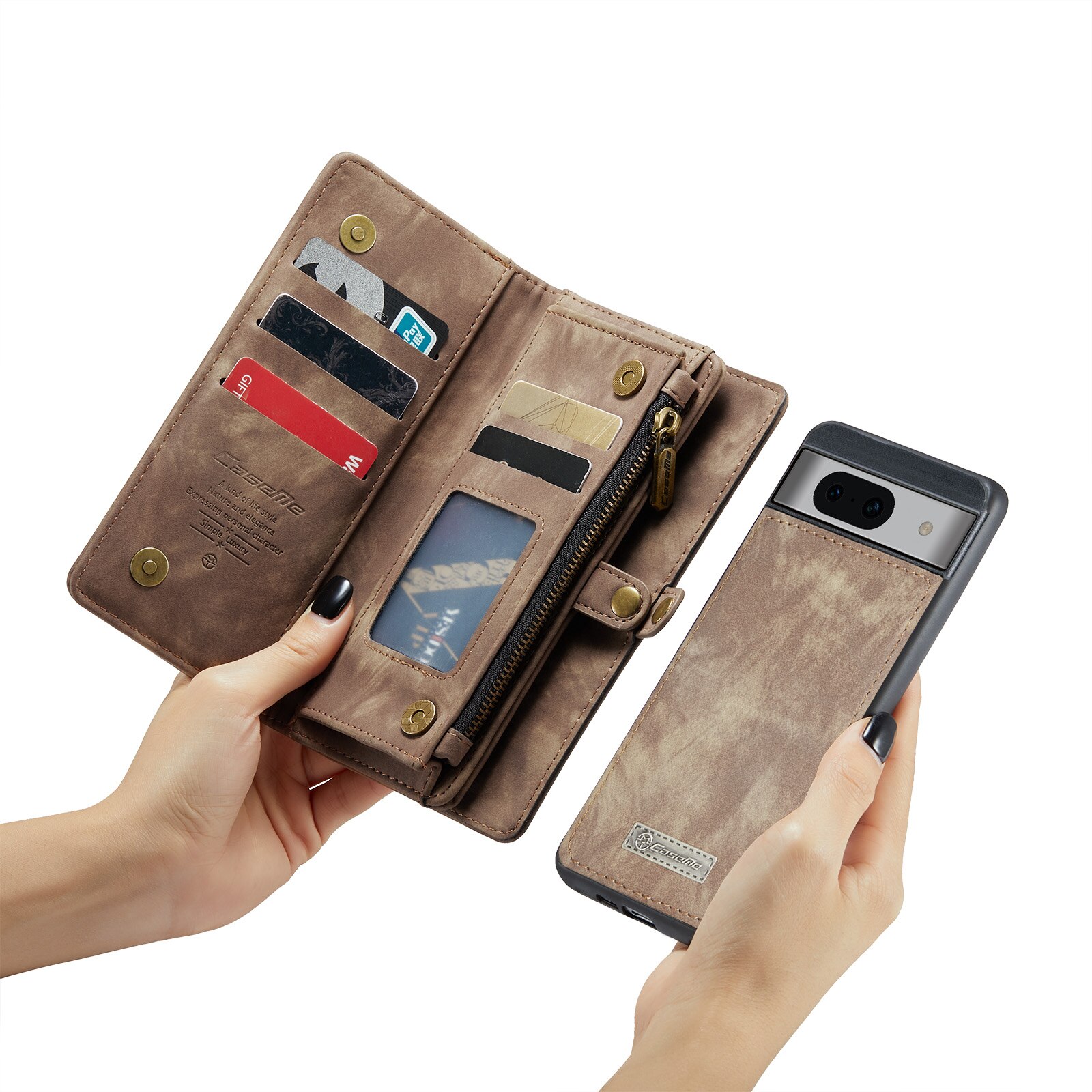 Google Pixel 8a Multi-slot Wallet Case Brown