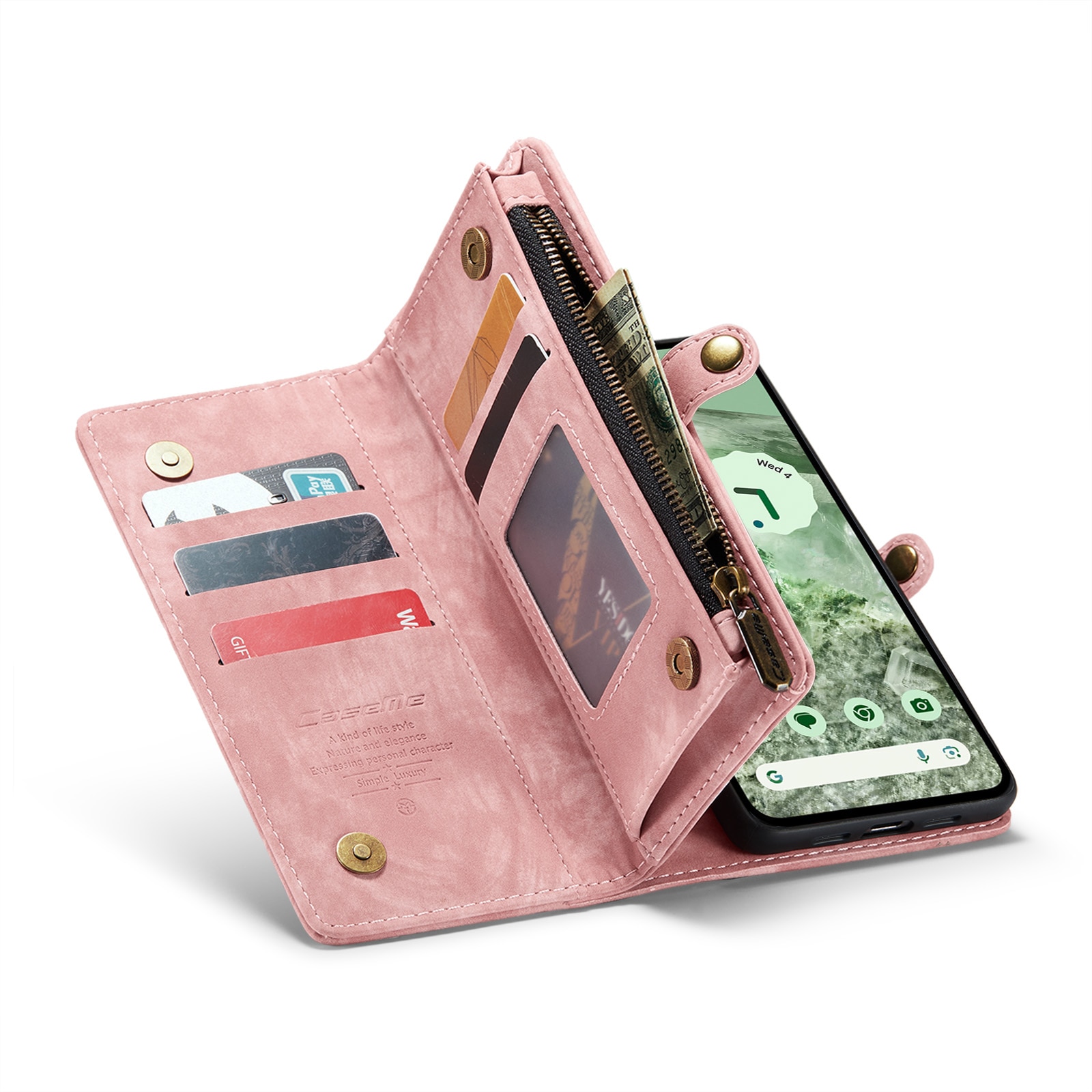 Google Pixel 8a Multi-slot Wallet Case Pink