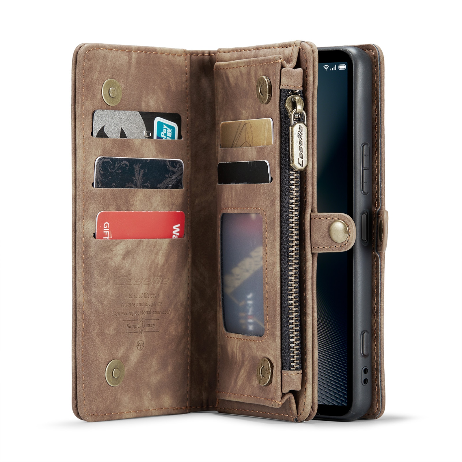 Sony Xperia 10 VI Multi-slot Wallet Case Brown