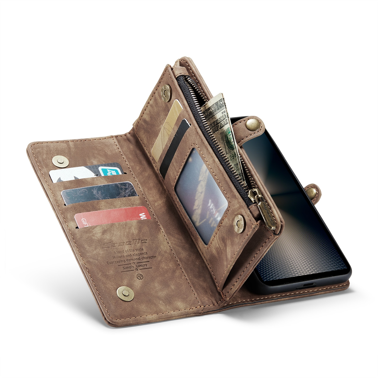 Sony Xperia 10 VI Multi-slot Wallet Case Brown