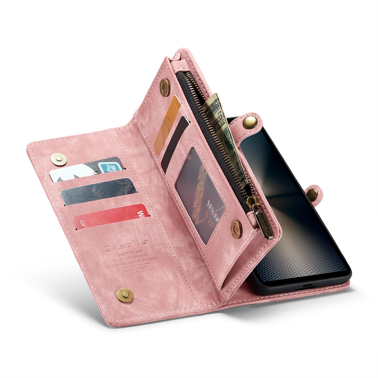 Sony Xperia 10 VI Multi-slot Wallet Case Pink