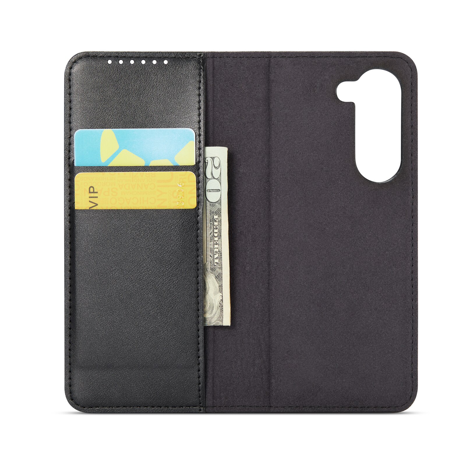 Samsung Galaxy Z Fold 6 Genuine Leather Wallet Case Black