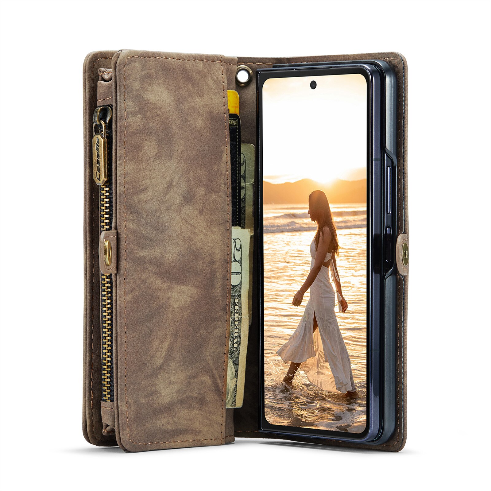 Samsung Galaxy Z Fold 6 Multi-slot Wallet Case Brown