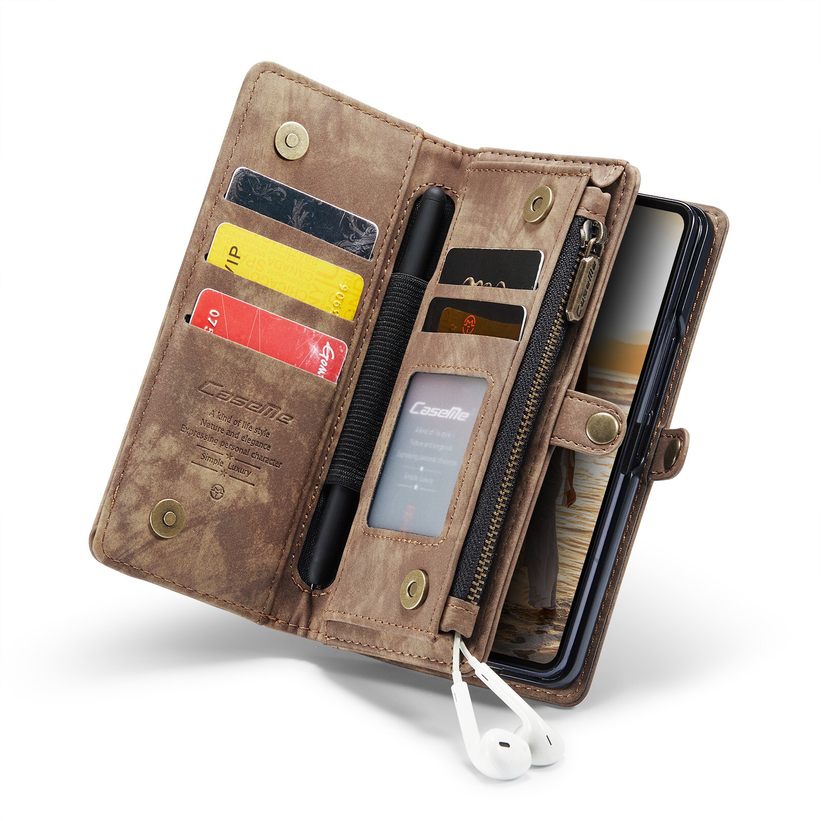 Samsung Galaxy Z Fold 6 Multi-slot Wallet Case Brown