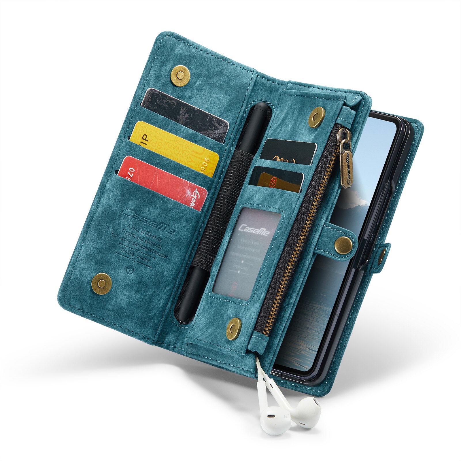 Samsung Galaxy Z Fold 6 Multi-slot Wallet Case Blue