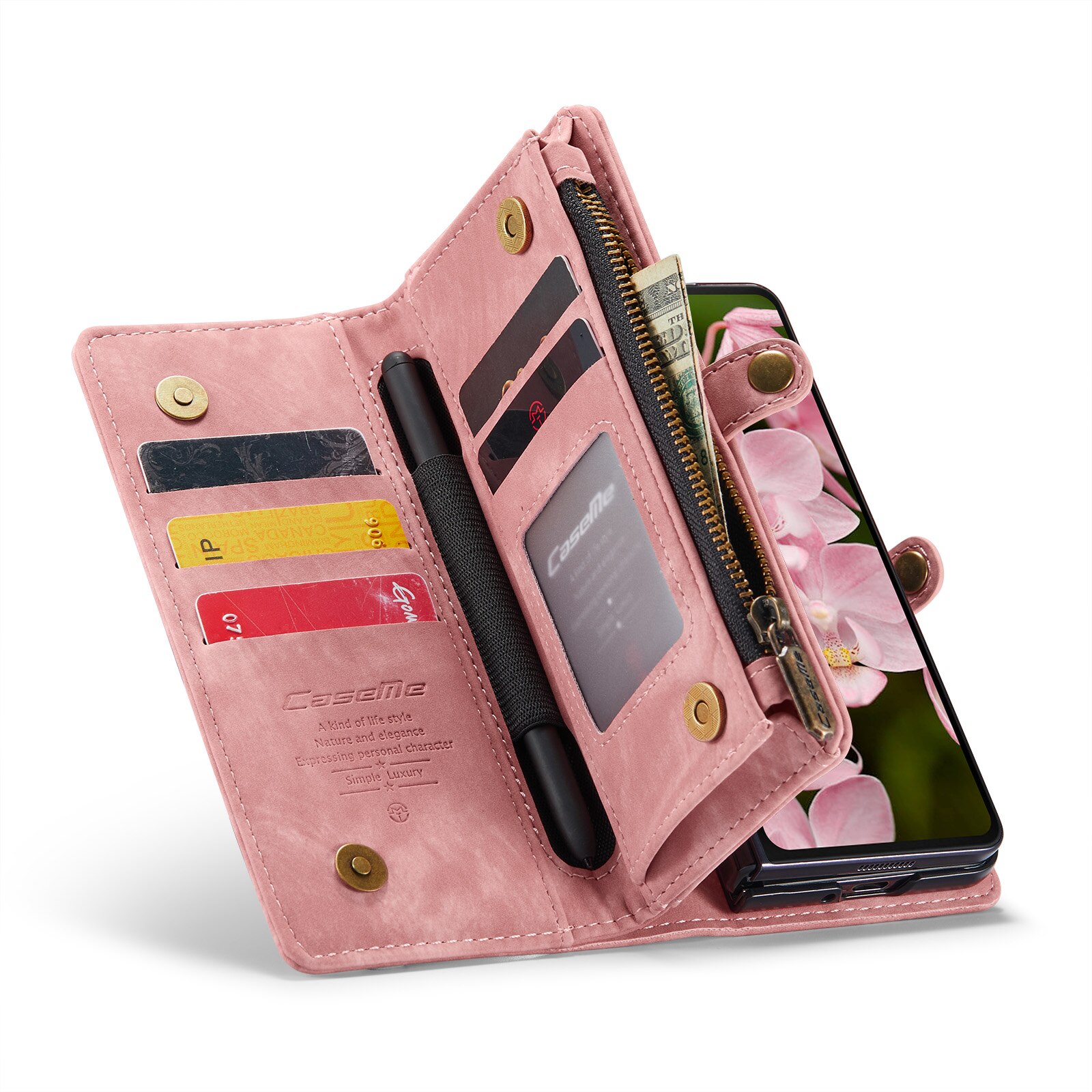 Samsung Galaxy Z Fold 6 Multi-slot Wallet Case Pink