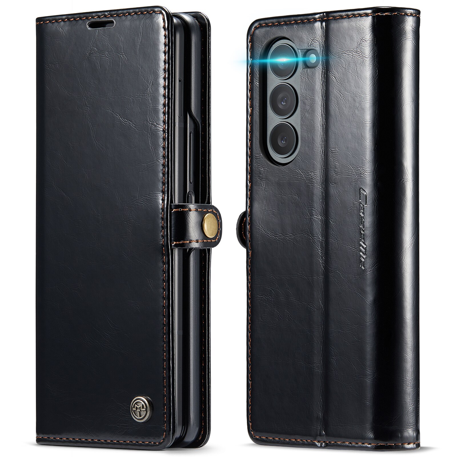 Samsung Galaxy Z Fold 6 Leather Cover Black