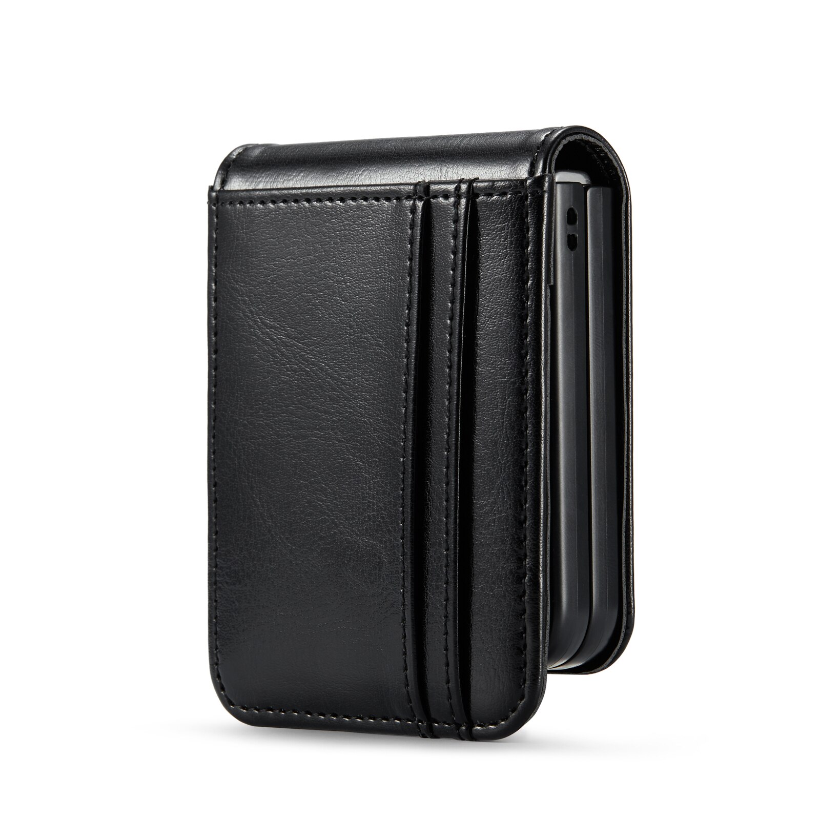 Samsung Galaxy Z Flip 5 Genuine Leather Wallet Case Black