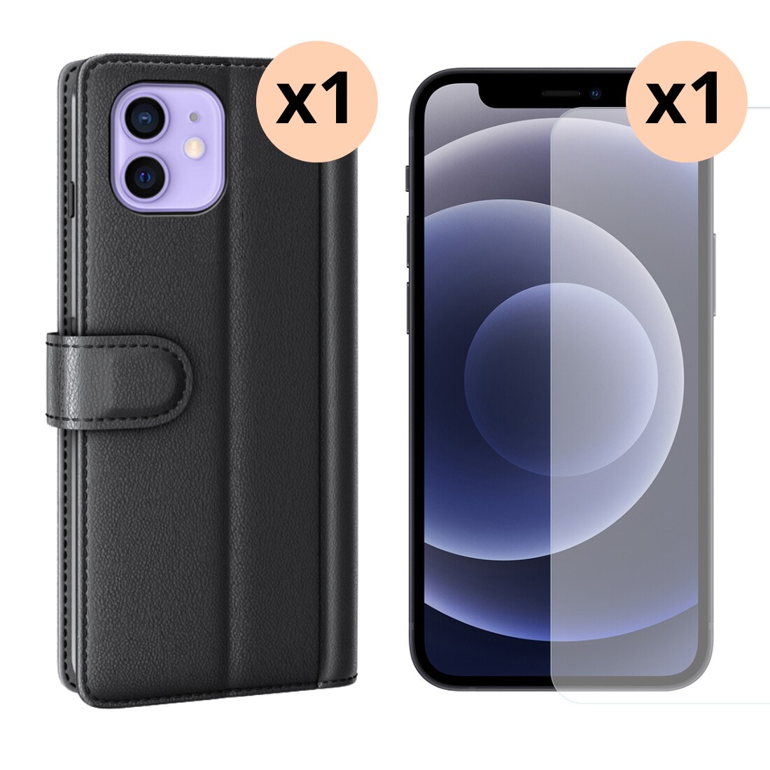 iPhone 11 Kit w. Wallet Case and Screen Protector