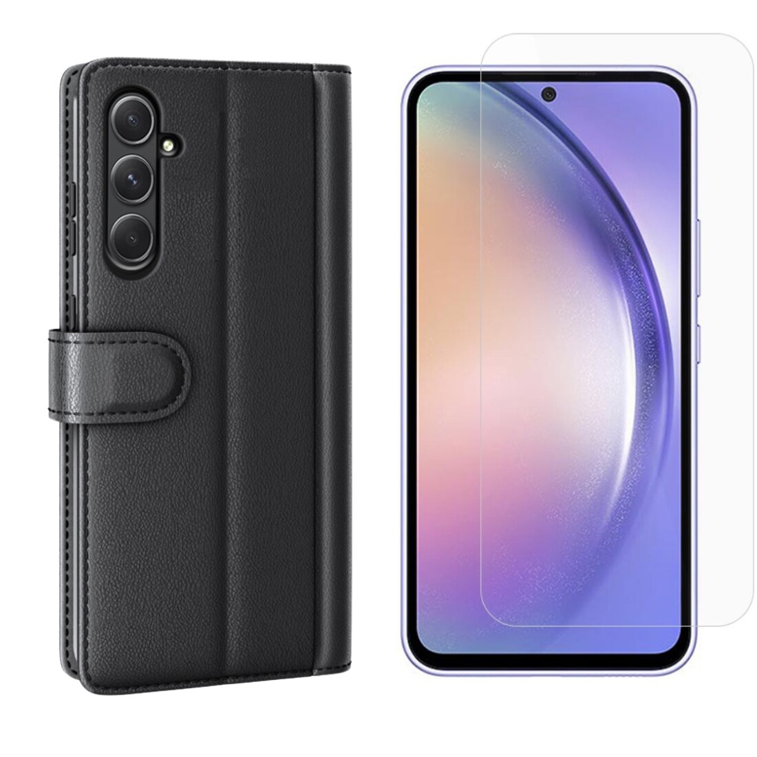 Samsung Galaxy A55 Kit w. Wallet Case and Screen Protector