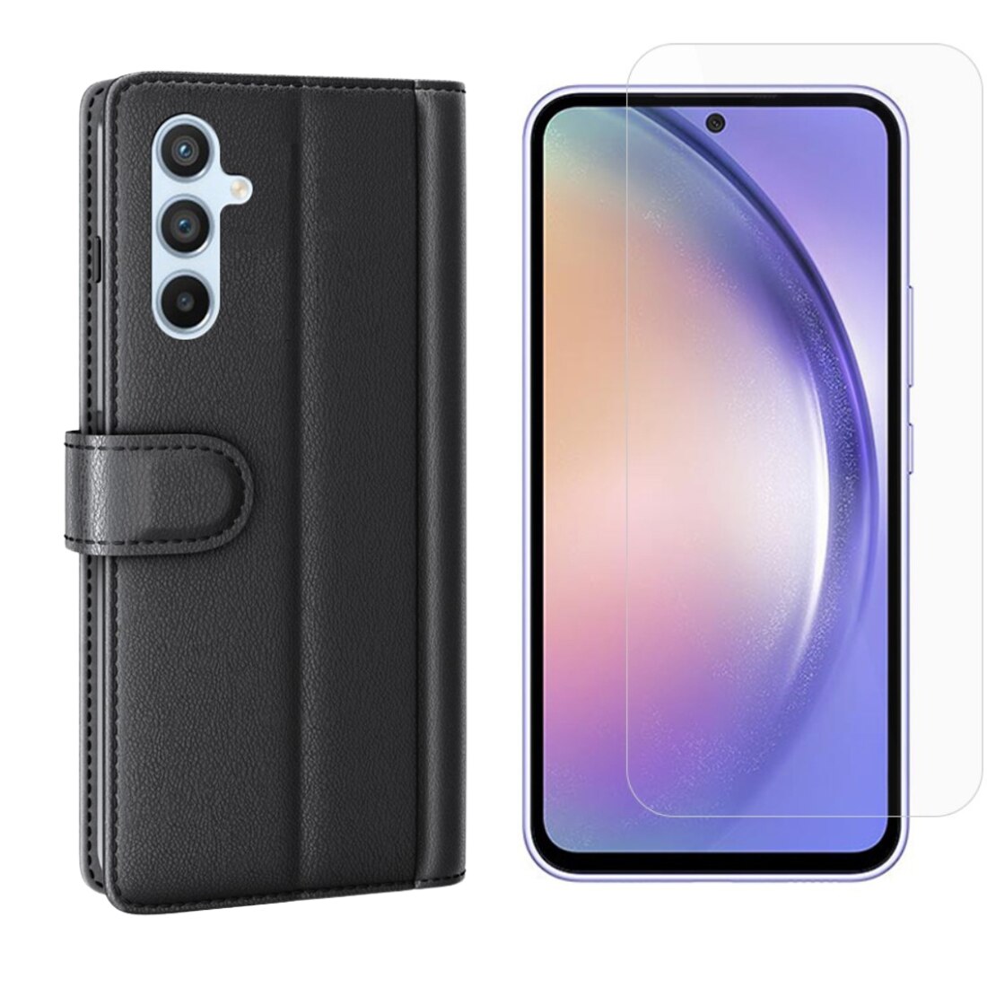 Samsung Galaxy A54 Kit w. Wallet Case and Screen Protector