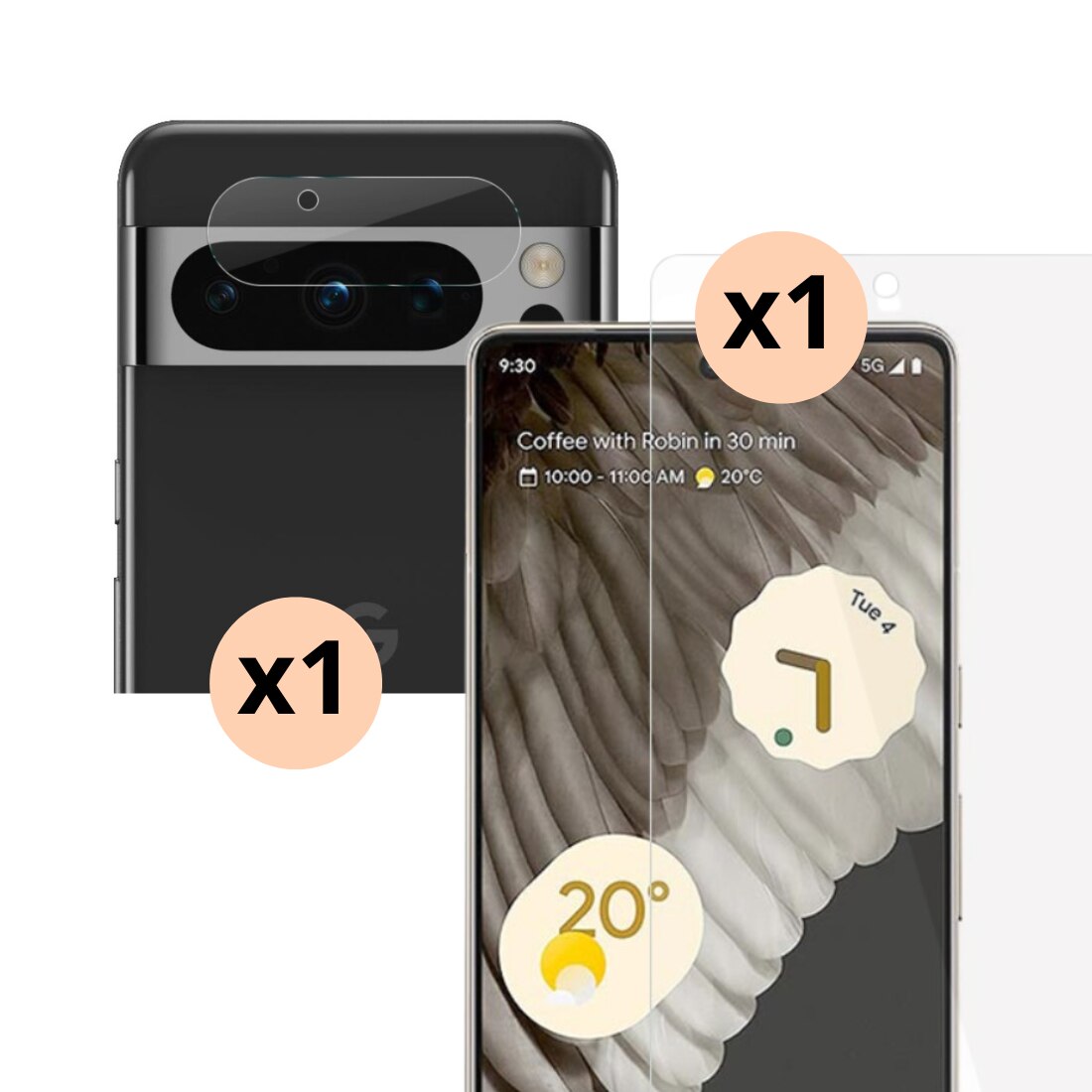 Google Pixel 8 Pro Camera Protector and Tempered Glass Screen Protector