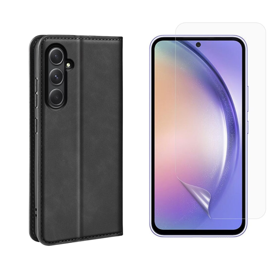 Samsung Galaxy A55 Kit w. Slim Wallet Case and Screen Protector