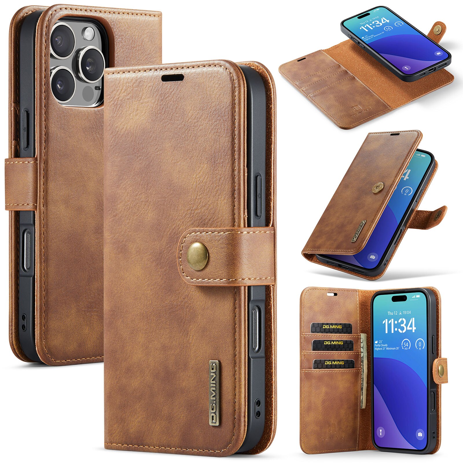 iPhone 16 Pro Max Magnet Wallet Cognac