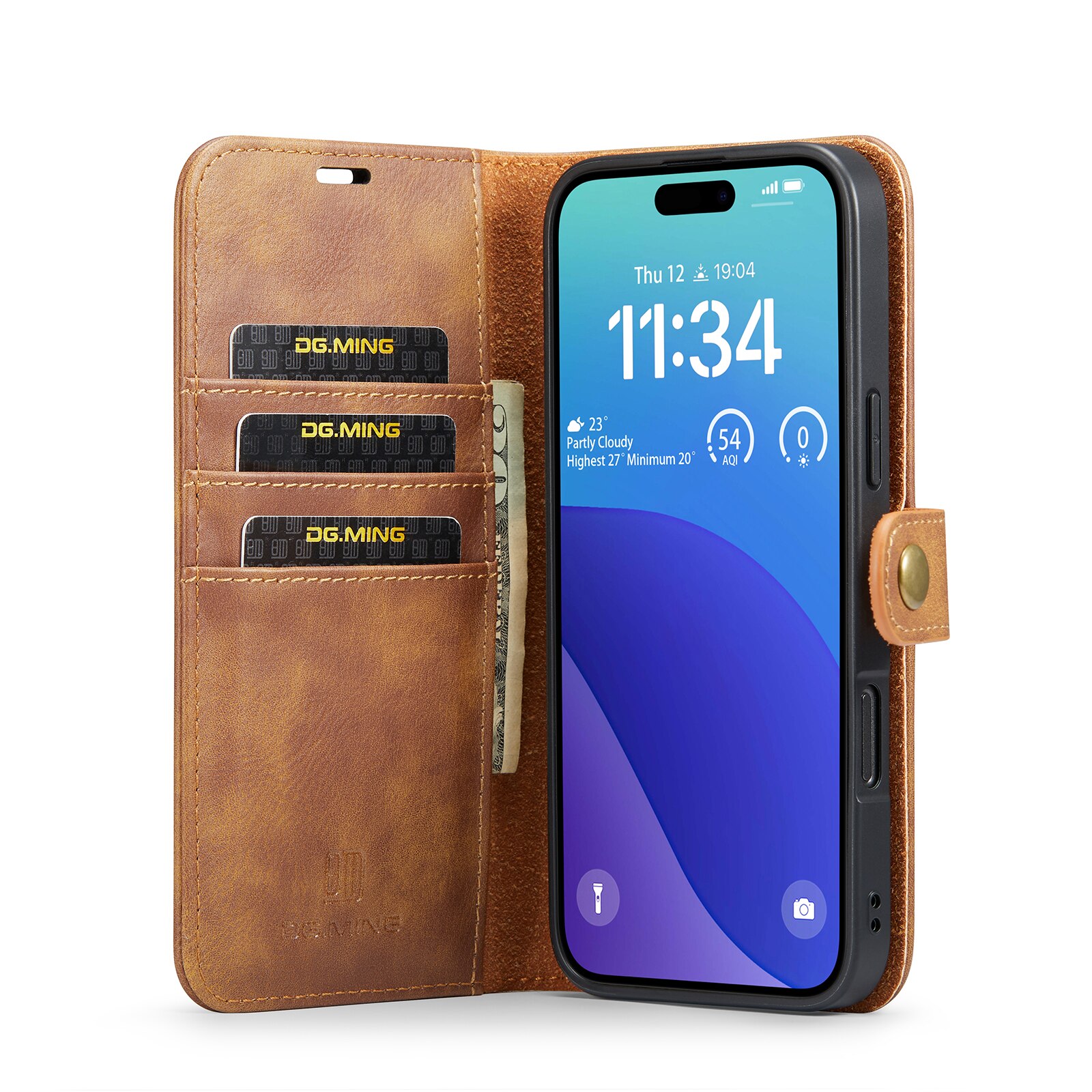 iPhone 16 Pro Magnet Wallet Cognac