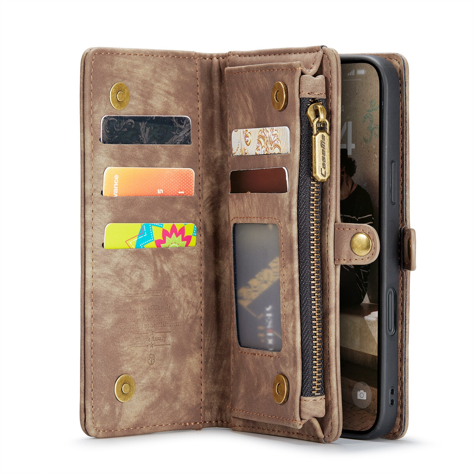 iPhone 16 Multi-slot Wallet Case Brown