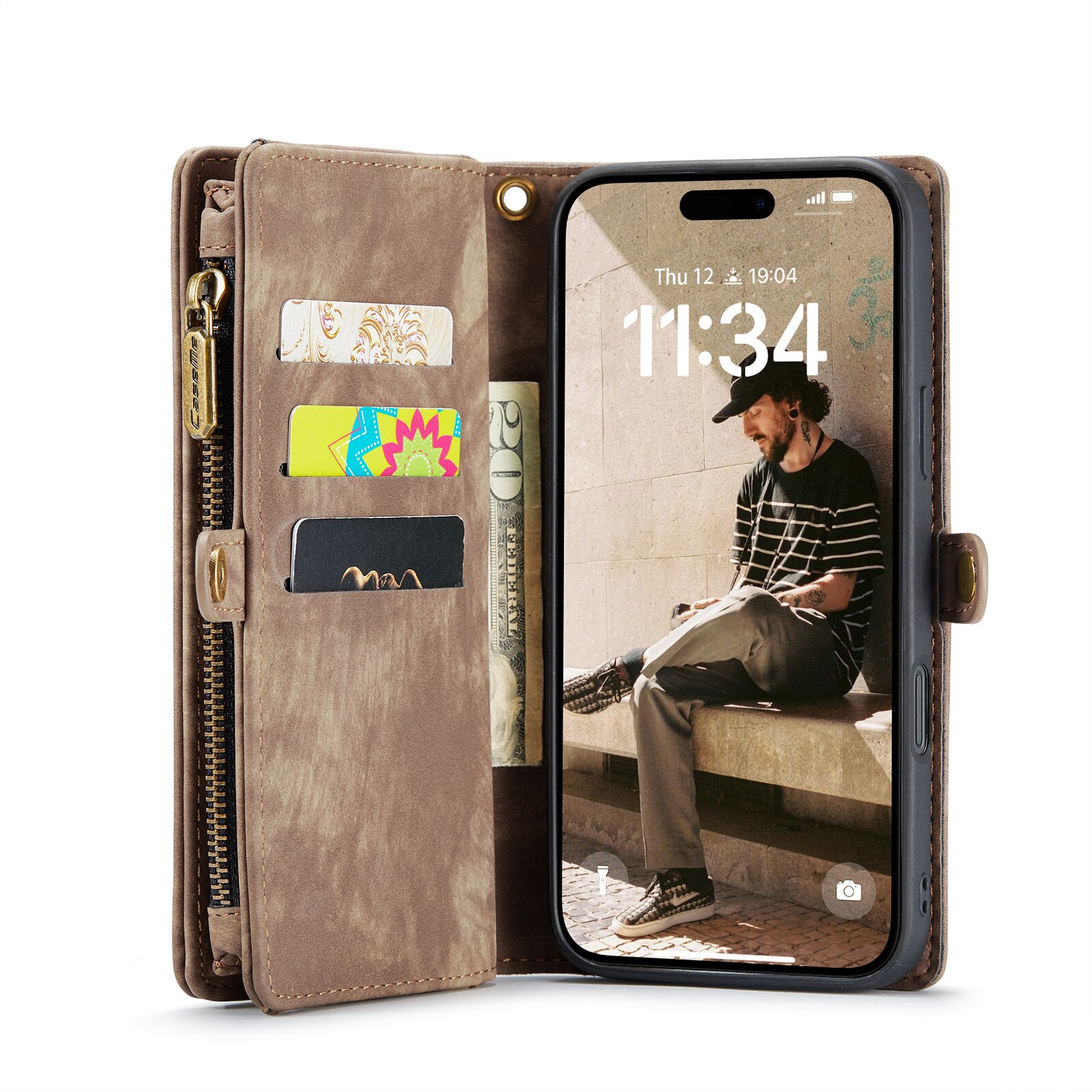 iPhone 16 Multi-slot Wallet Case Brown