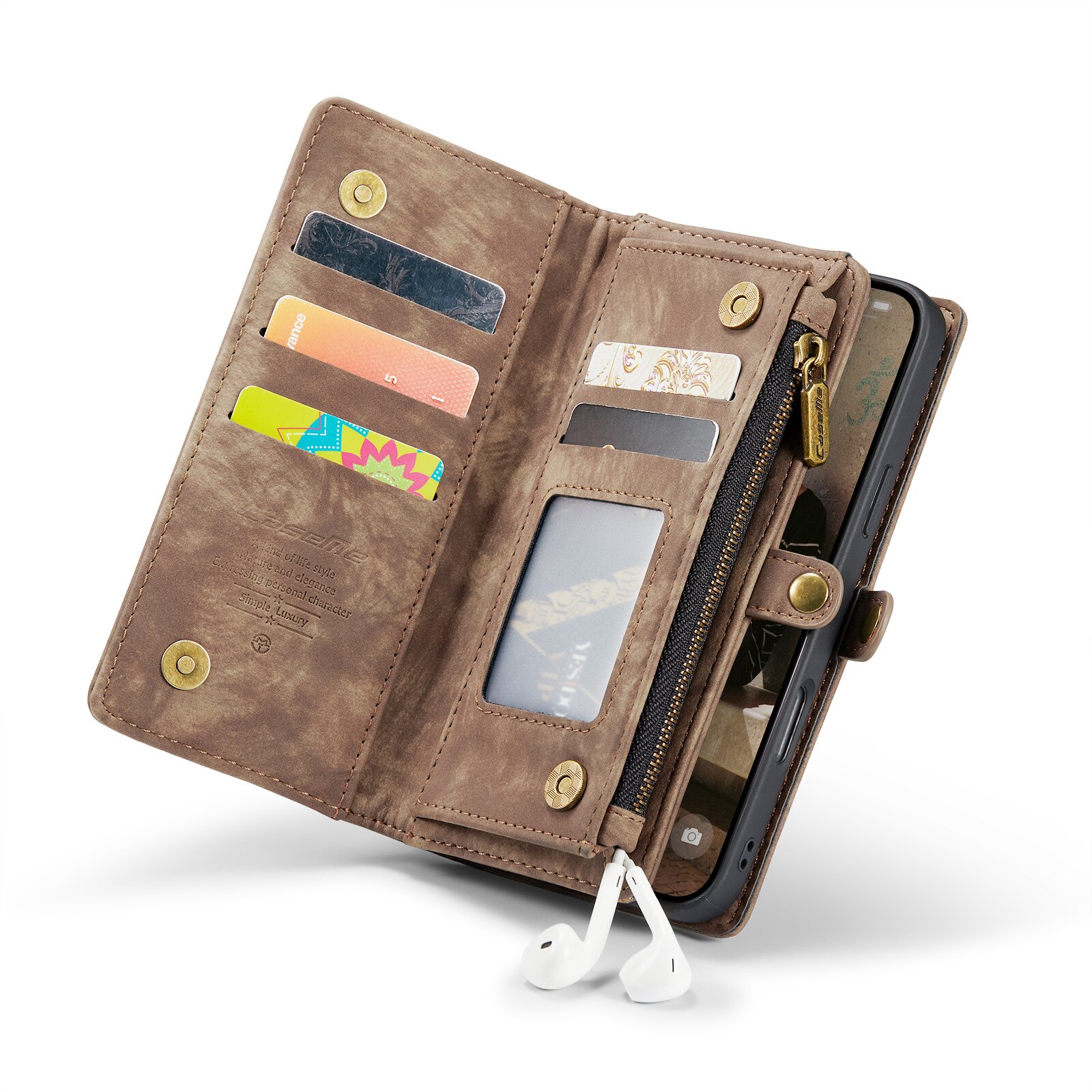 iPhone 16 Multi-slot Wallet Case Brown