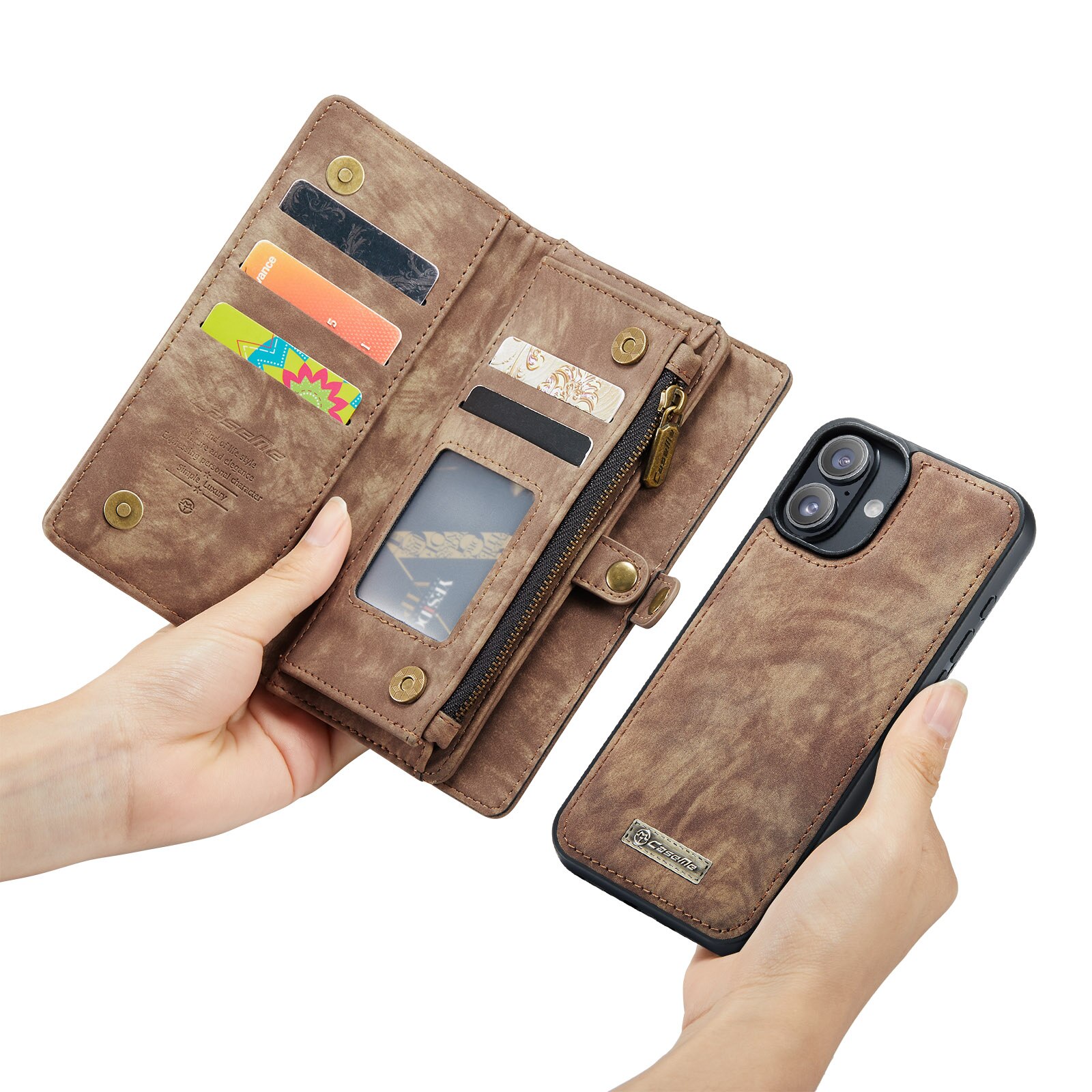 iPhone 16 Plus Multi-slot Wallet Case Brown