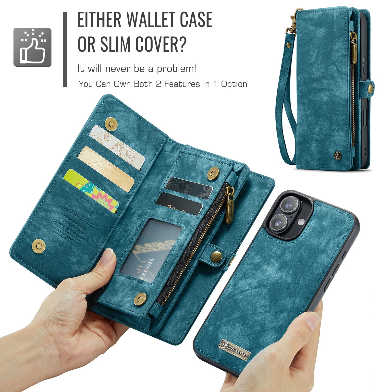 iPhone 16 Multi-slot Wallet Case Blue