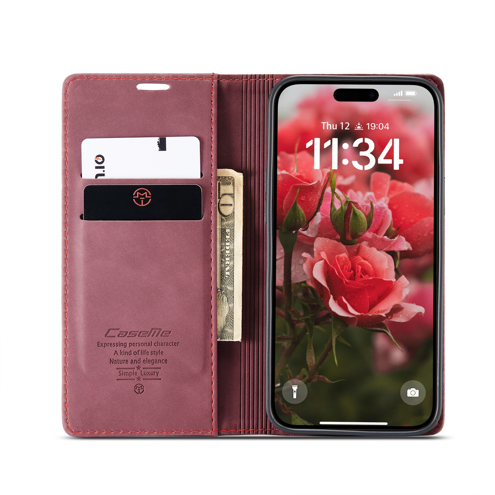 iPhone 16 Plus Slim Wallet Case Red