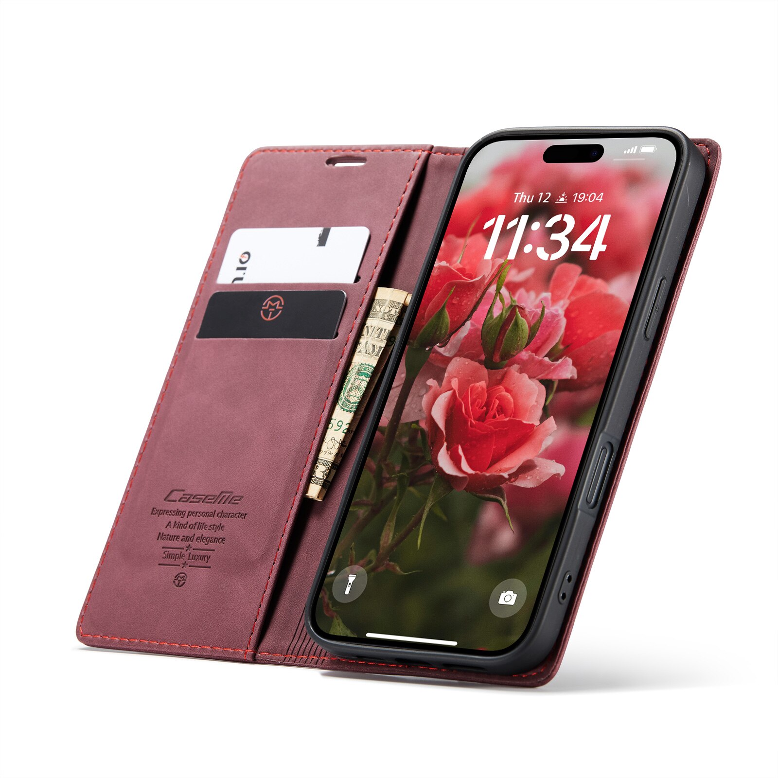 iPhone 16 Slim Wallet Case Red