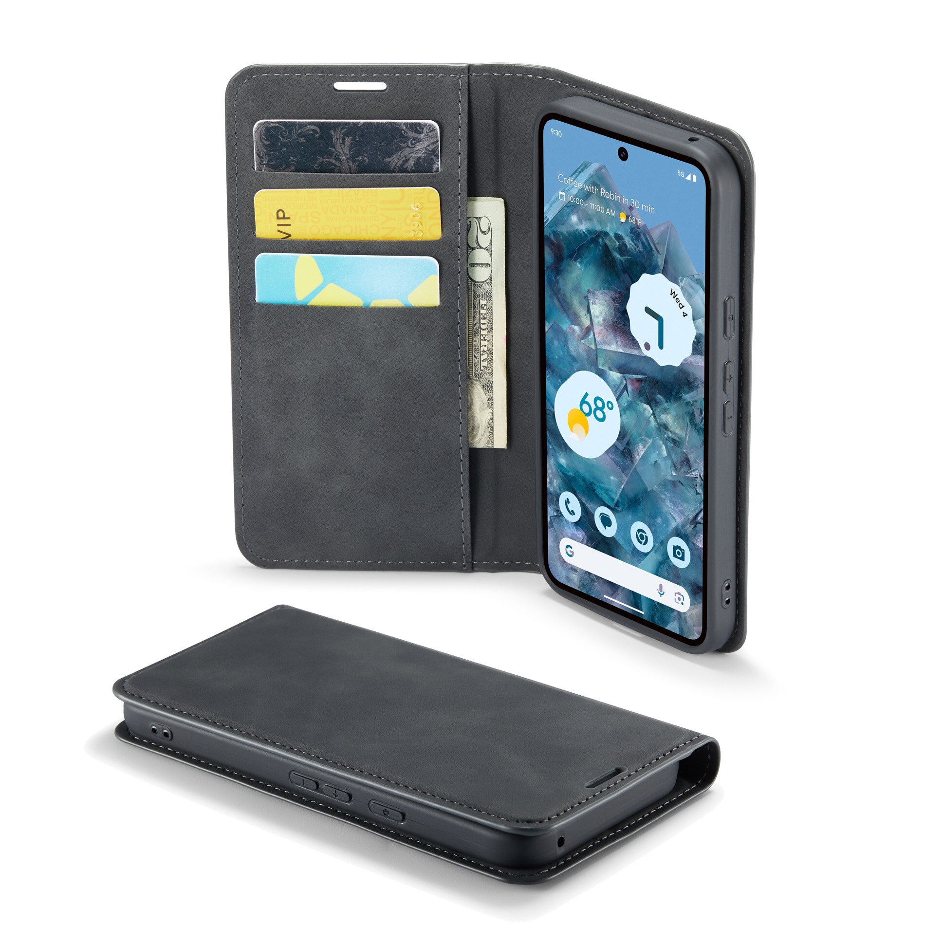 Google Pixel 9 Pro Slim Wallet Case Black