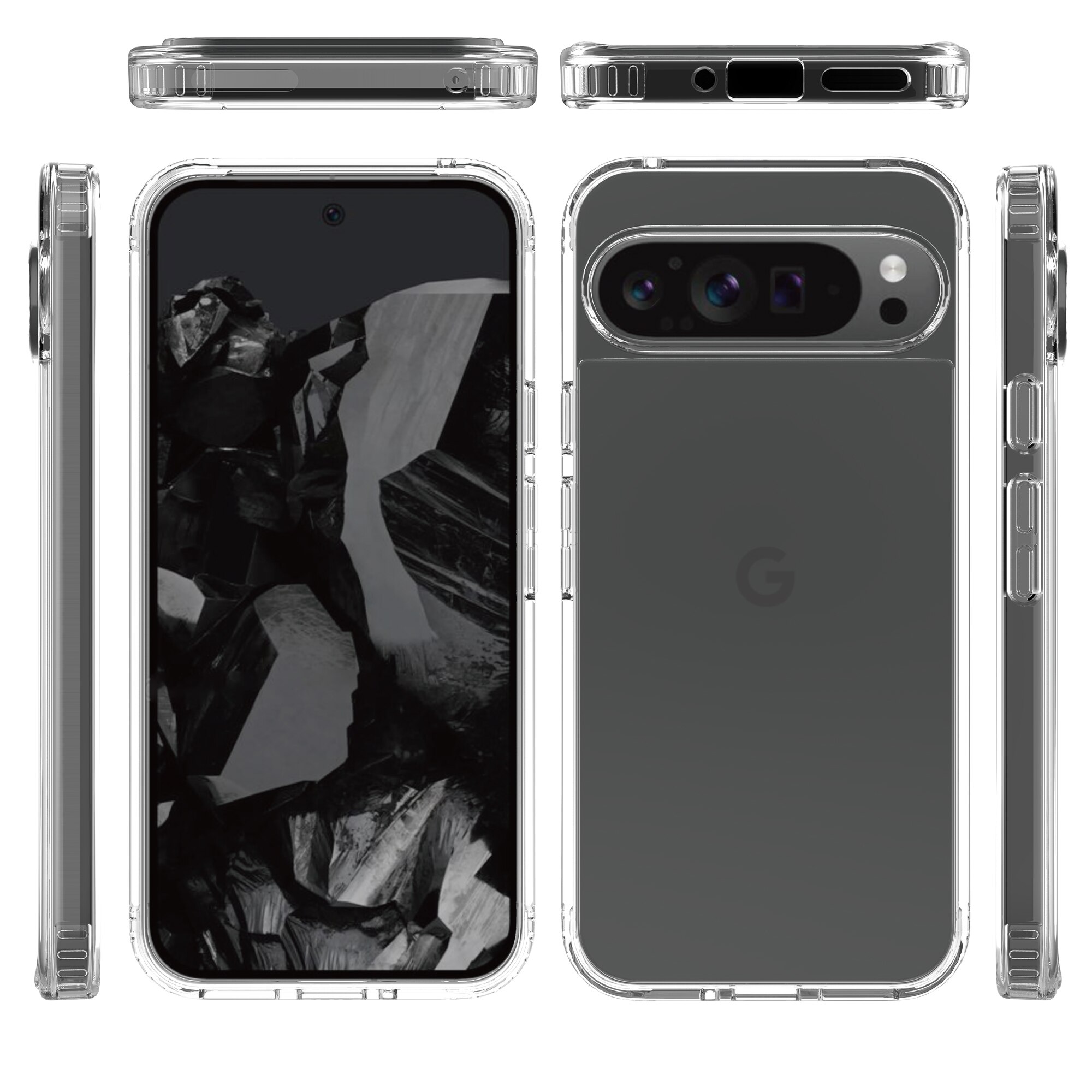 Google Pixel 9 Pro XL Crystal Hybrid Case Transparent