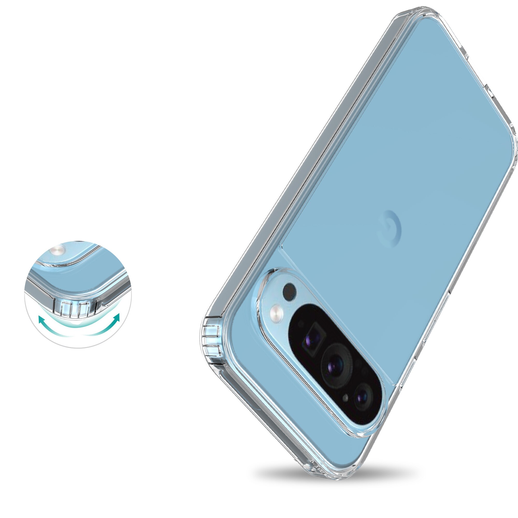 Google Pixel 9 Pro Crystal Hybrid Case Transparent