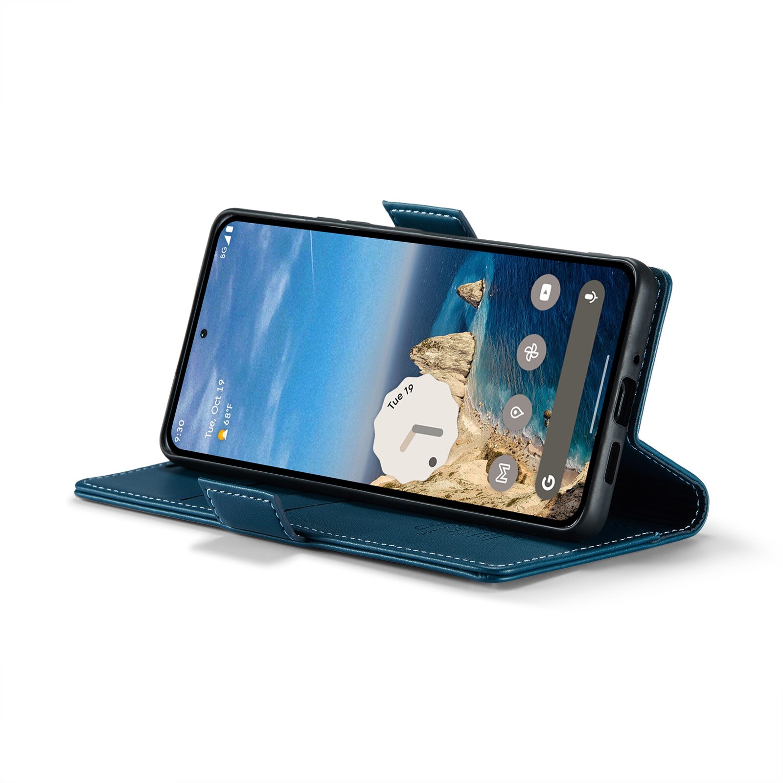 Google Pixel 9 RFID blocking Slim Wallet Case Blue