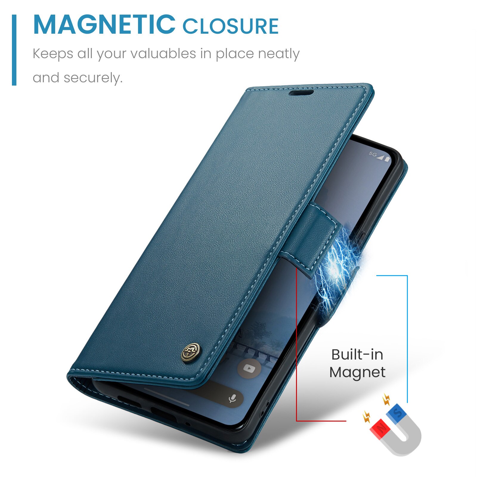 Google Pixel 9 Pro XL RFID blocking Slim Wallet Case Blue