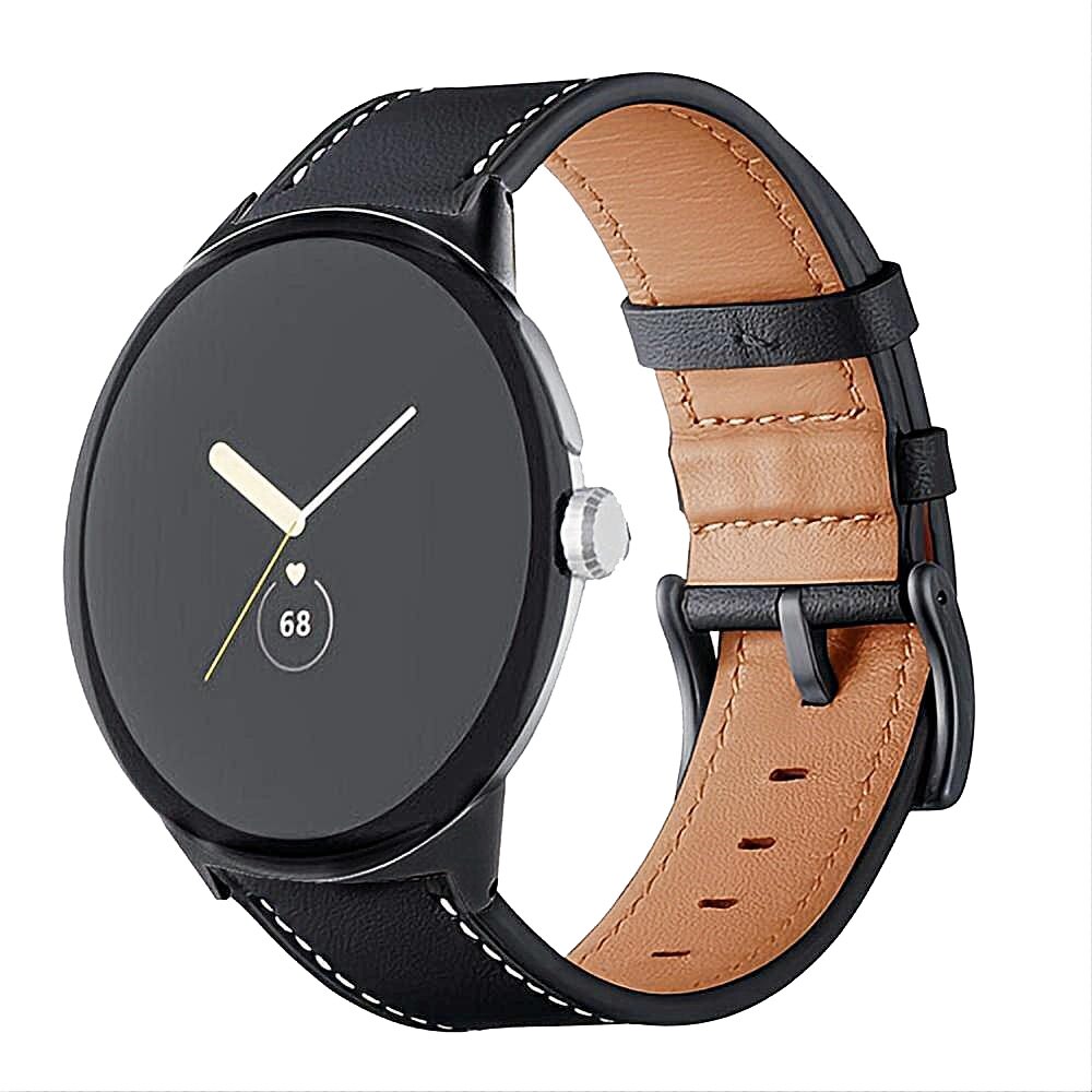 Google Pixel Watch 3 45mm Leather Strap Black