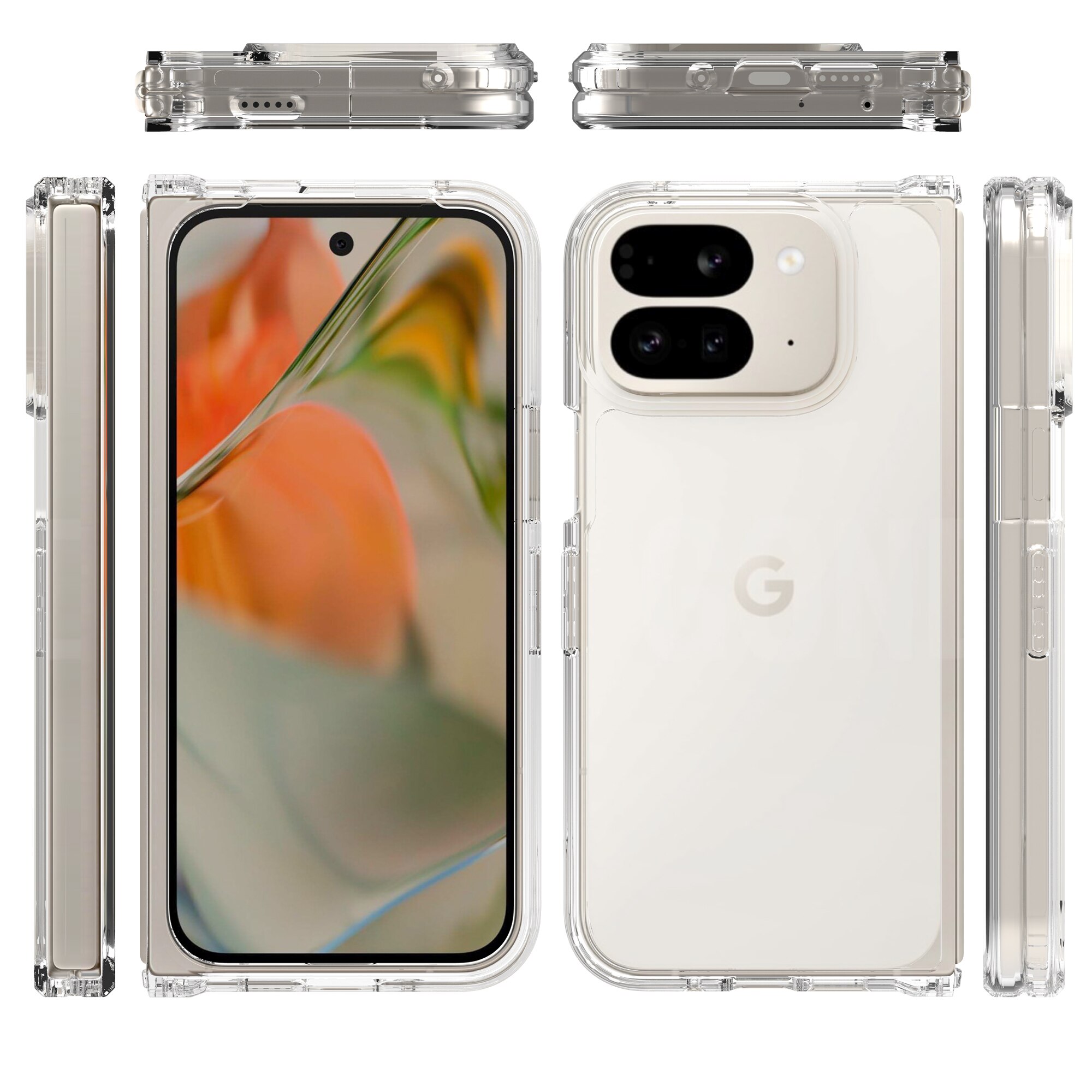 Google Pixel 9 Pro Fold Hybrid Case Transparent