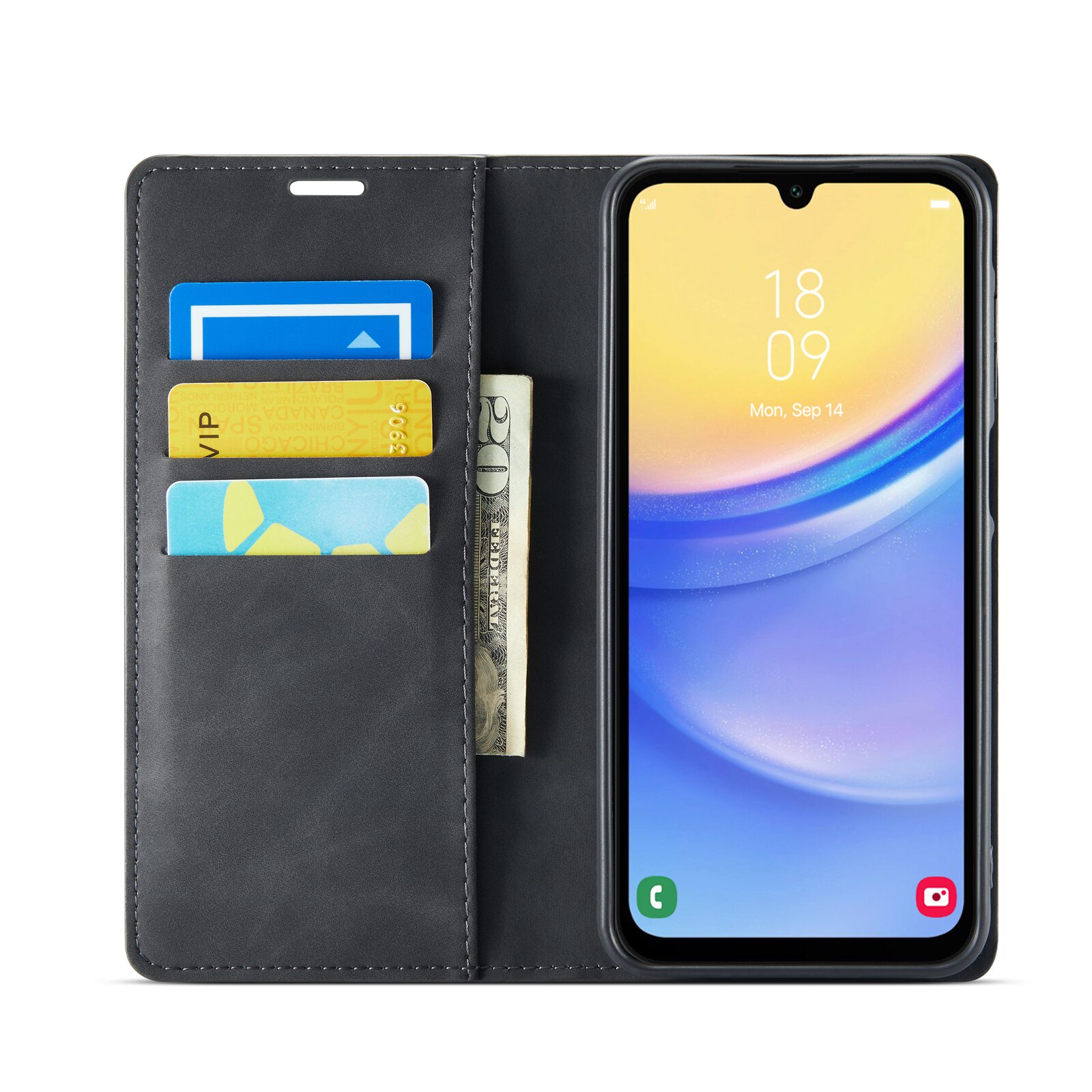 Samsung Galaxy A16 Slim Wallet Case Black