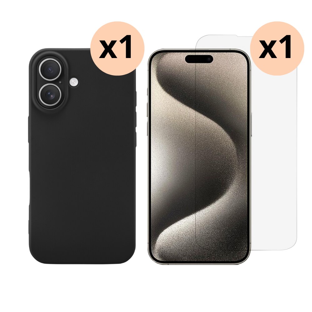 iPhone 16 Kit w. TPU Case and Screen Protector