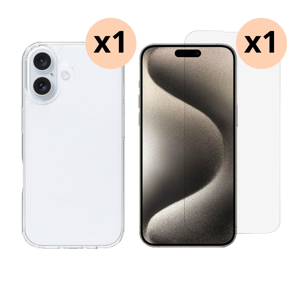 iPhone 16 Kit w. Case and Screen Protector