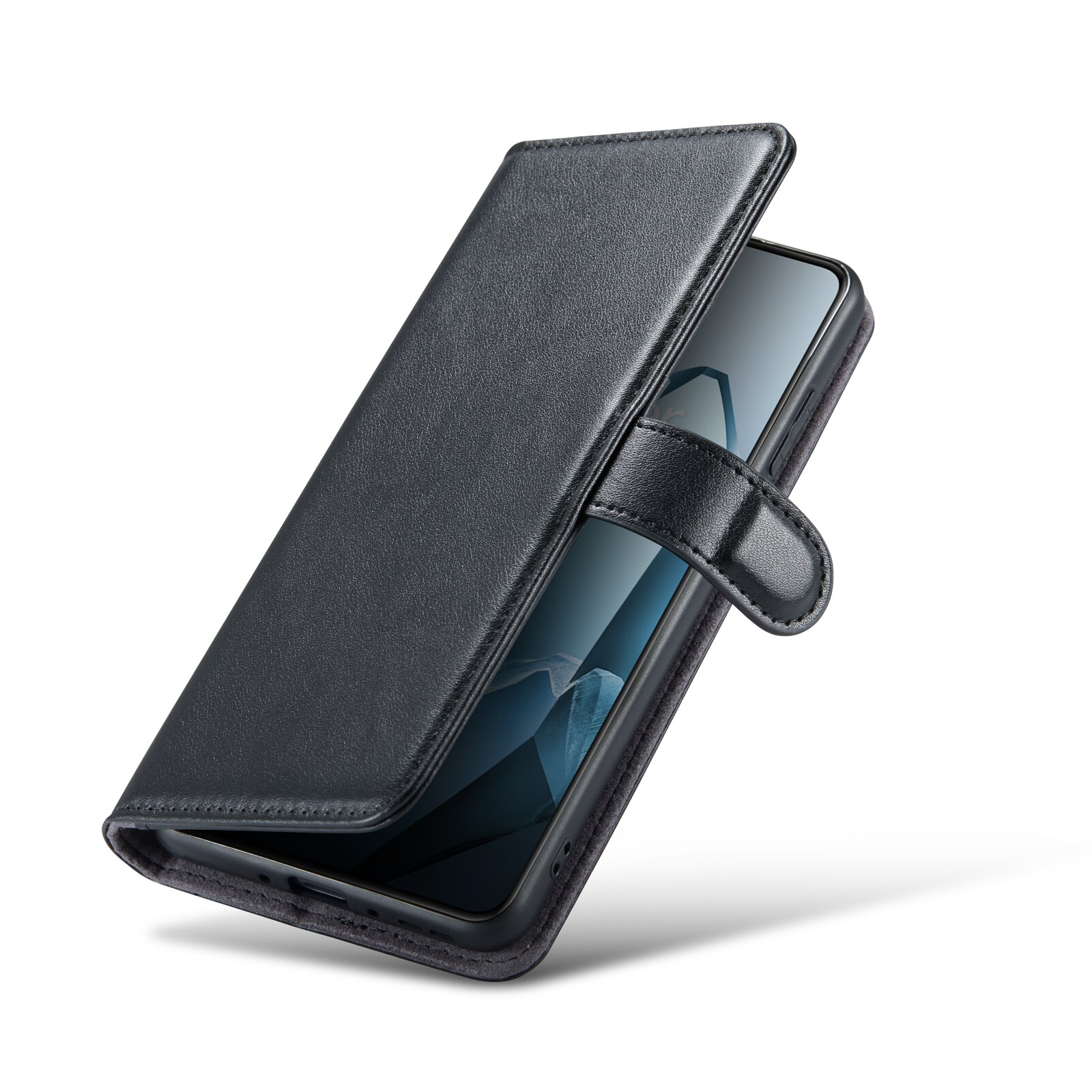  OnePlus 13 Genuine Leather Wallet Case Black