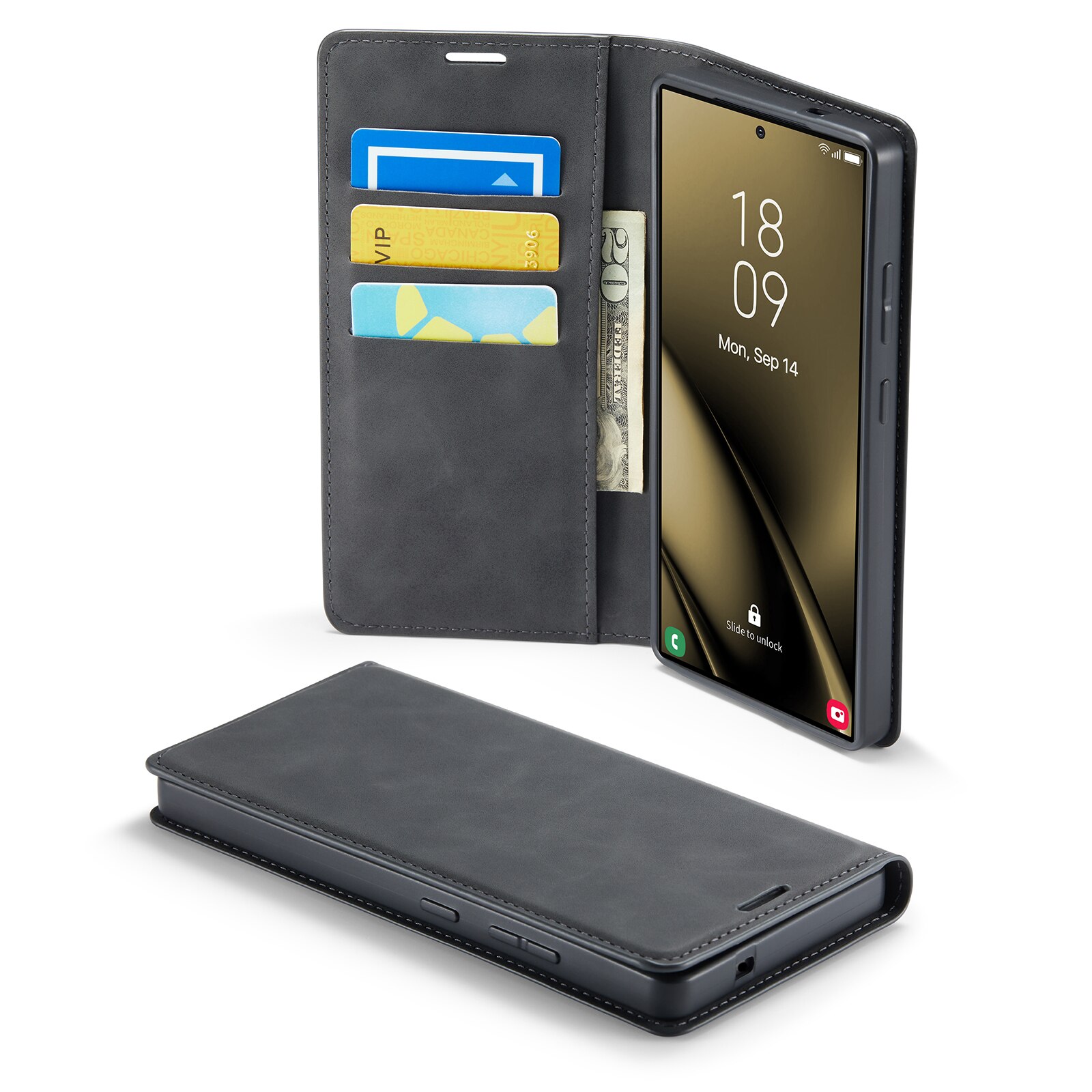 Samsung Galaxy S25 Ultra Slim Wallet Case Black