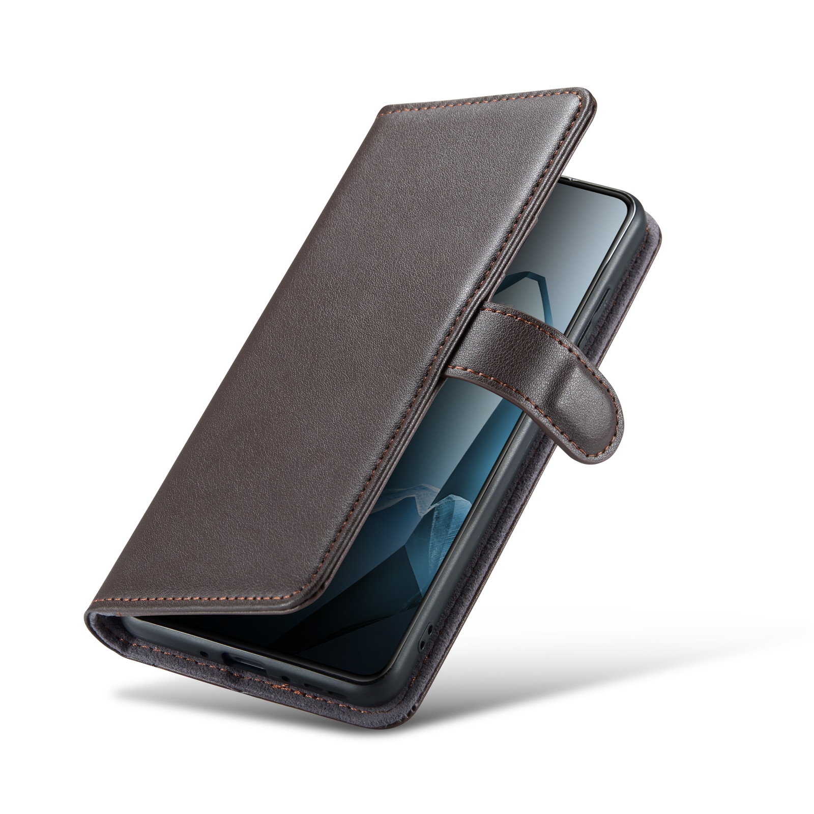  OnePlus 13 Genuine Leather Wallet Case Brown