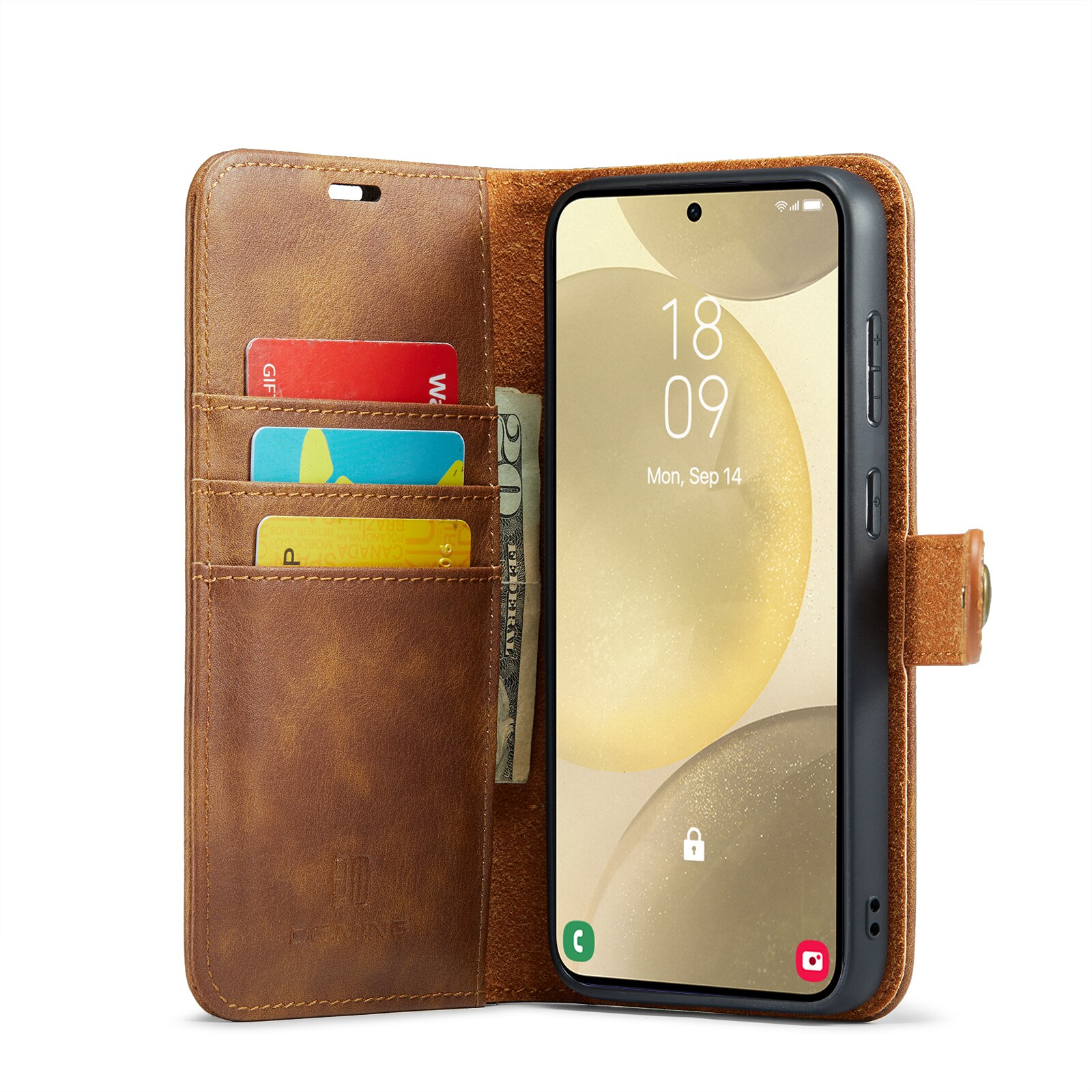 Samsung Galaxy S25 Magnet Wallet Cognac