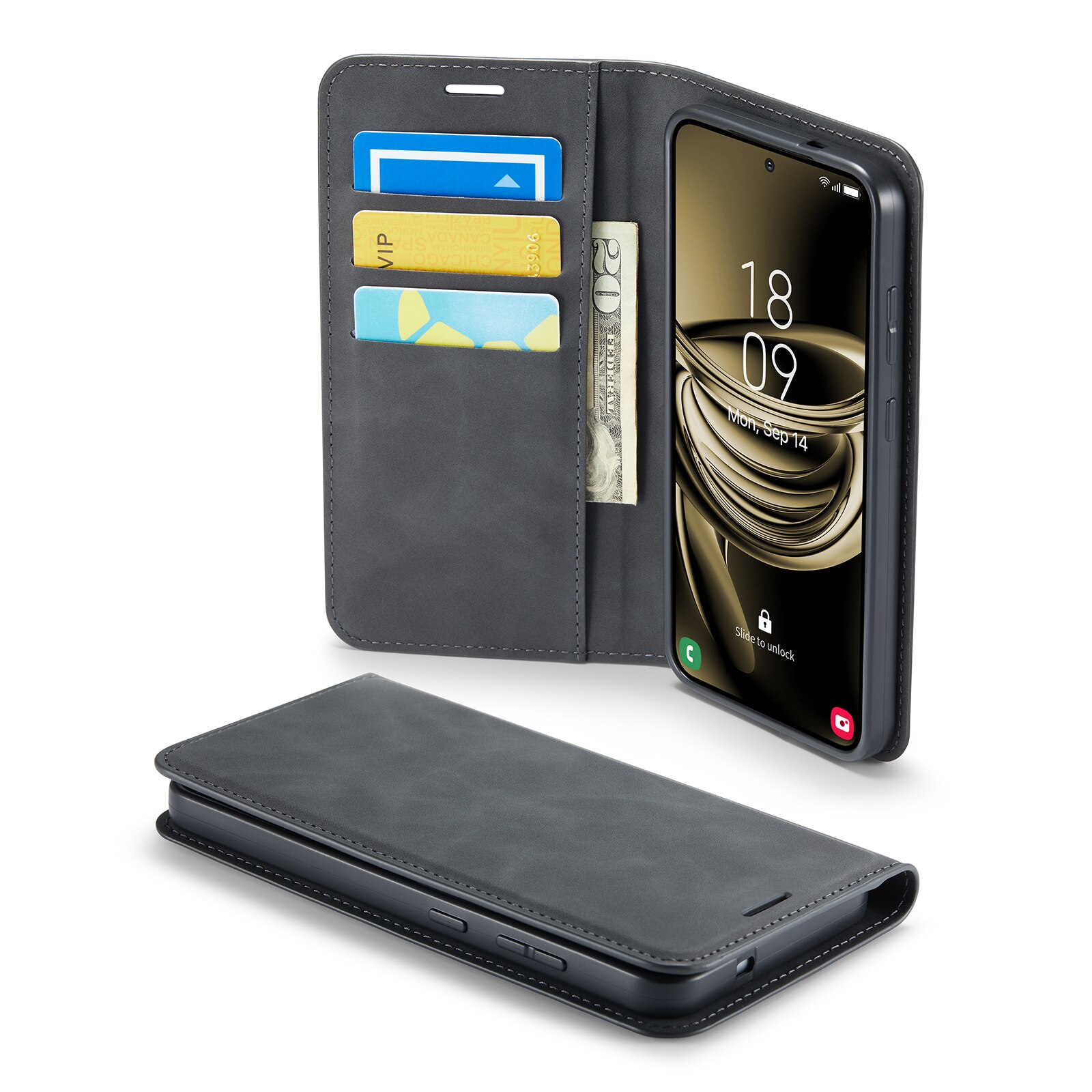 Samsung Galaxy S25 Plus Slim Wallet Case Black