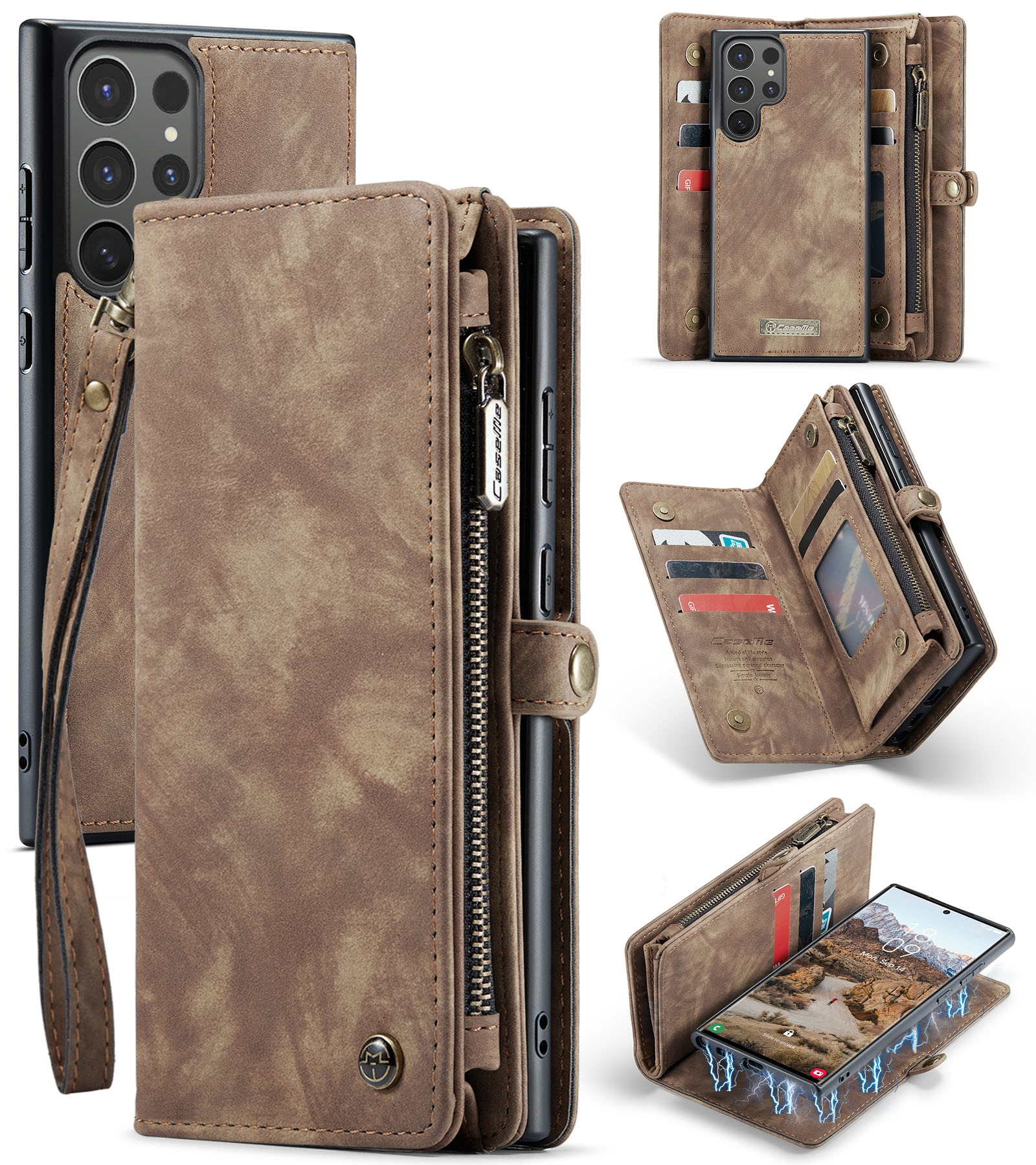 Samsung Galaxy S25 Ultra Multi-slot Wallet Case Brown