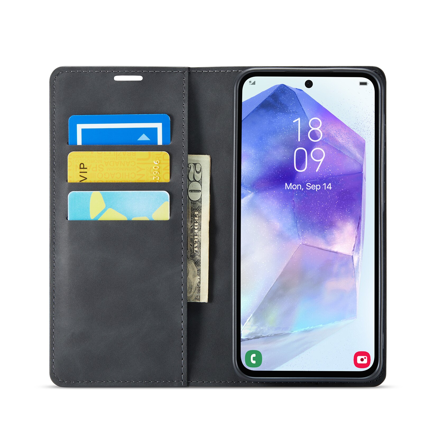 Samsung Galaxy A36 Slim Wallet Case Black