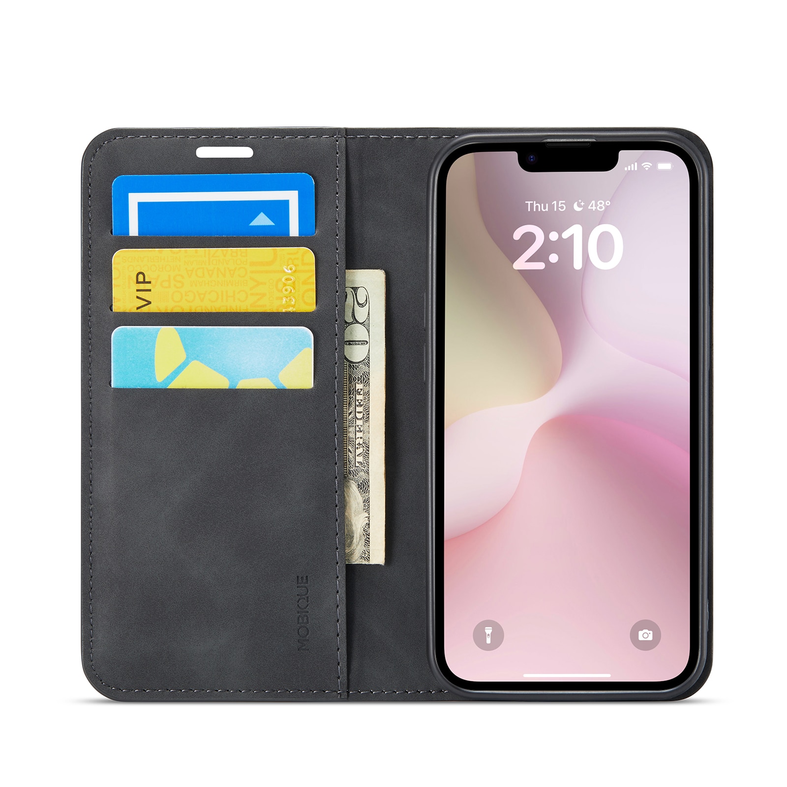 iPhone 16e Slim Wallet Case Black