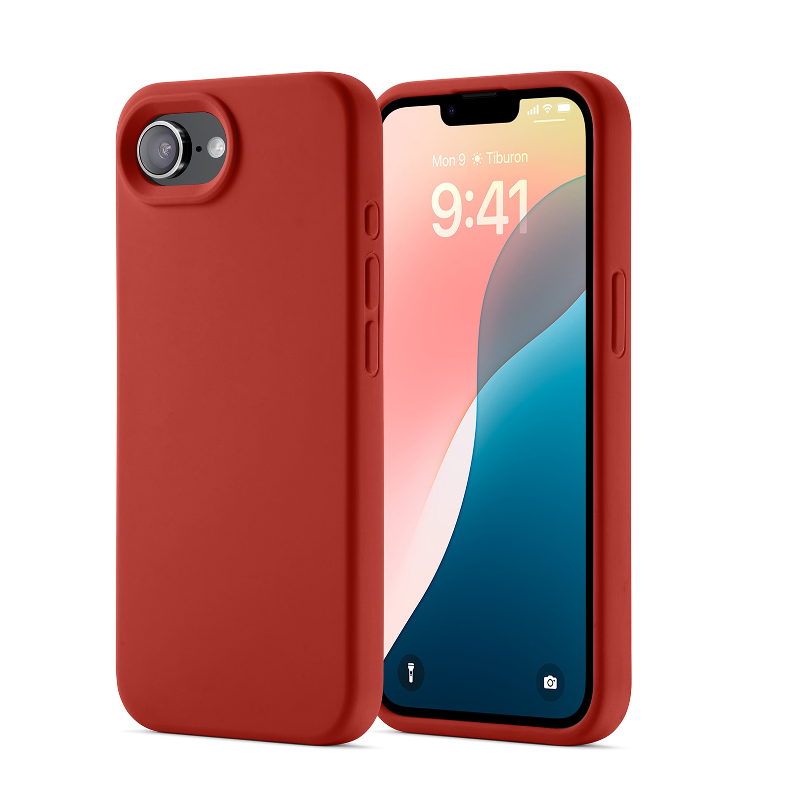 iPhone 16e Magnetic Silicone Case Lava Red