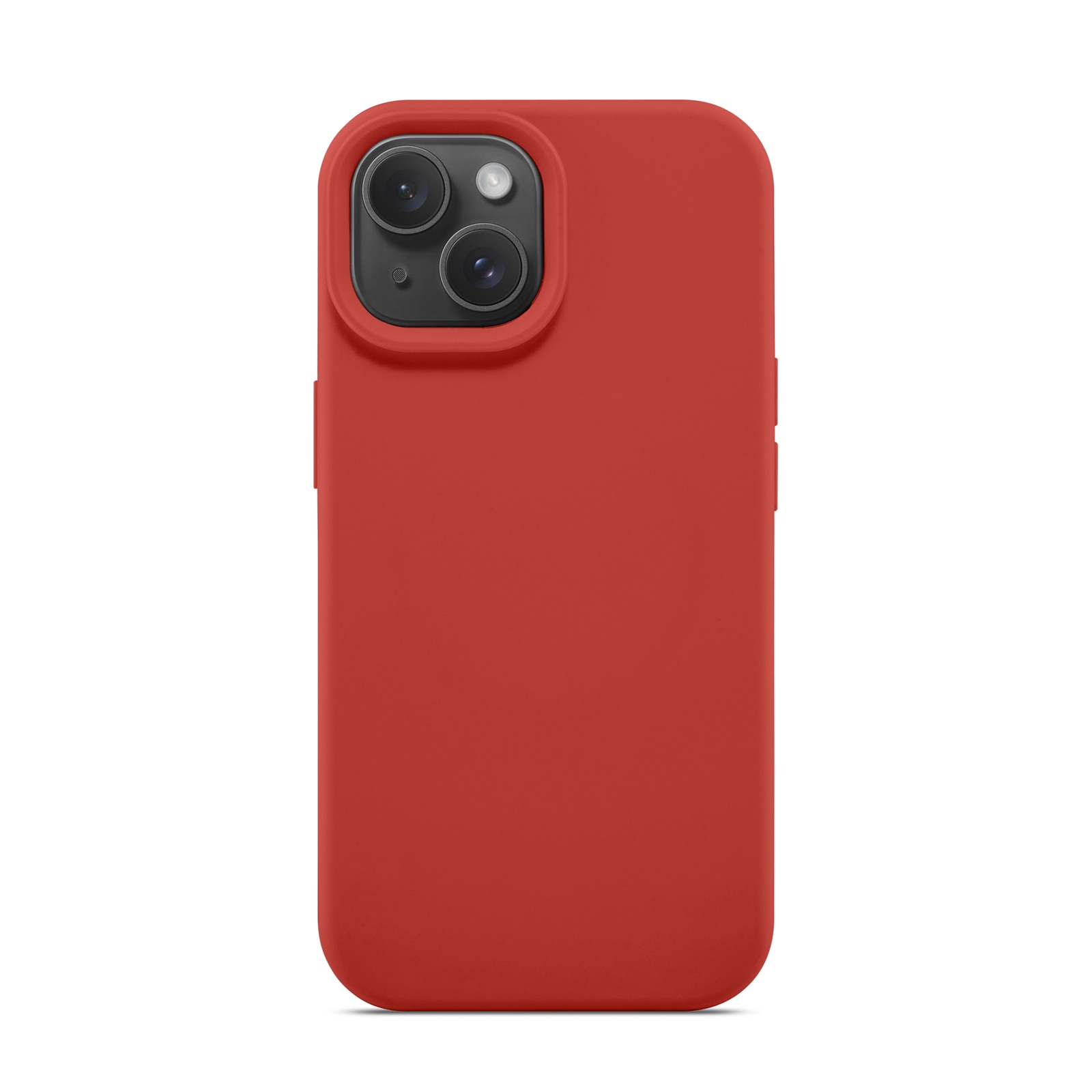 iPhone 15 Magnetic Silicone Case Lava Red