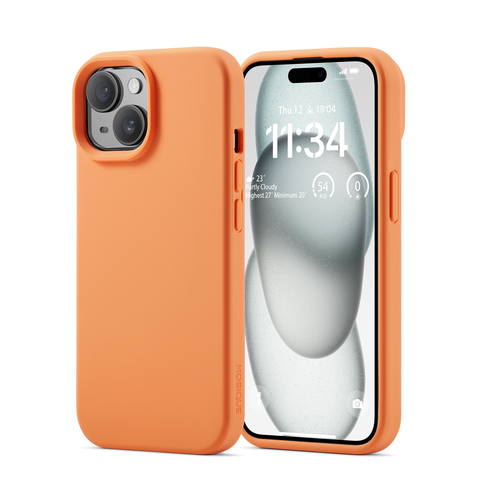 iPhone 15 Magnetic Silicone Case Solar Orange